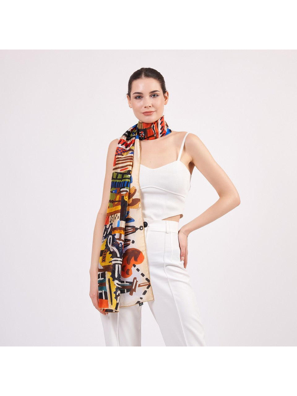İpek Fular | 55x180 cm | Nomads Art Desen 2 | Nomads Felt