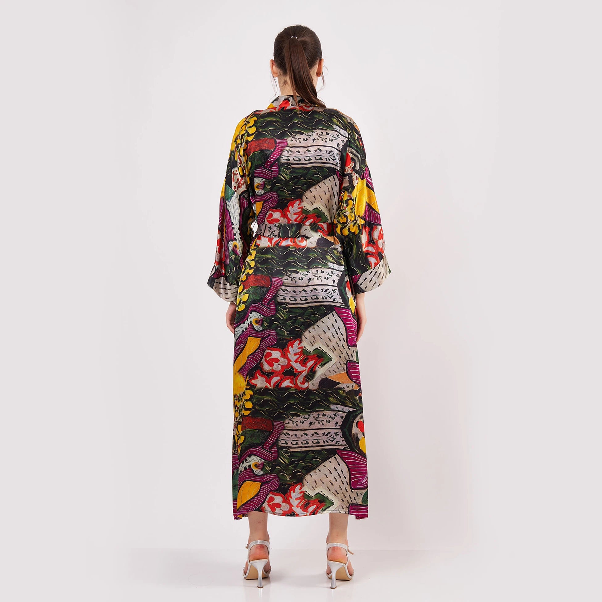 %100 İpek Kimono Kaftan | Henri Matisse Purple and Dress | Nomads Felt