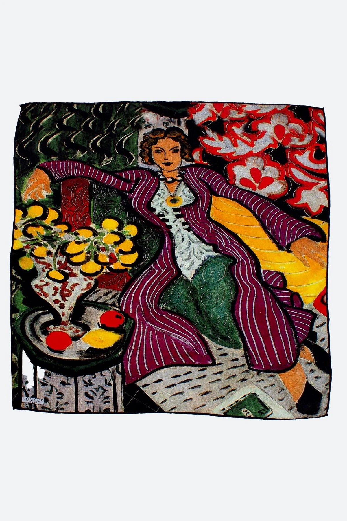 %100 İpek Bandana Fular |Henri Matisse Purple and Dress | Nomads Felt