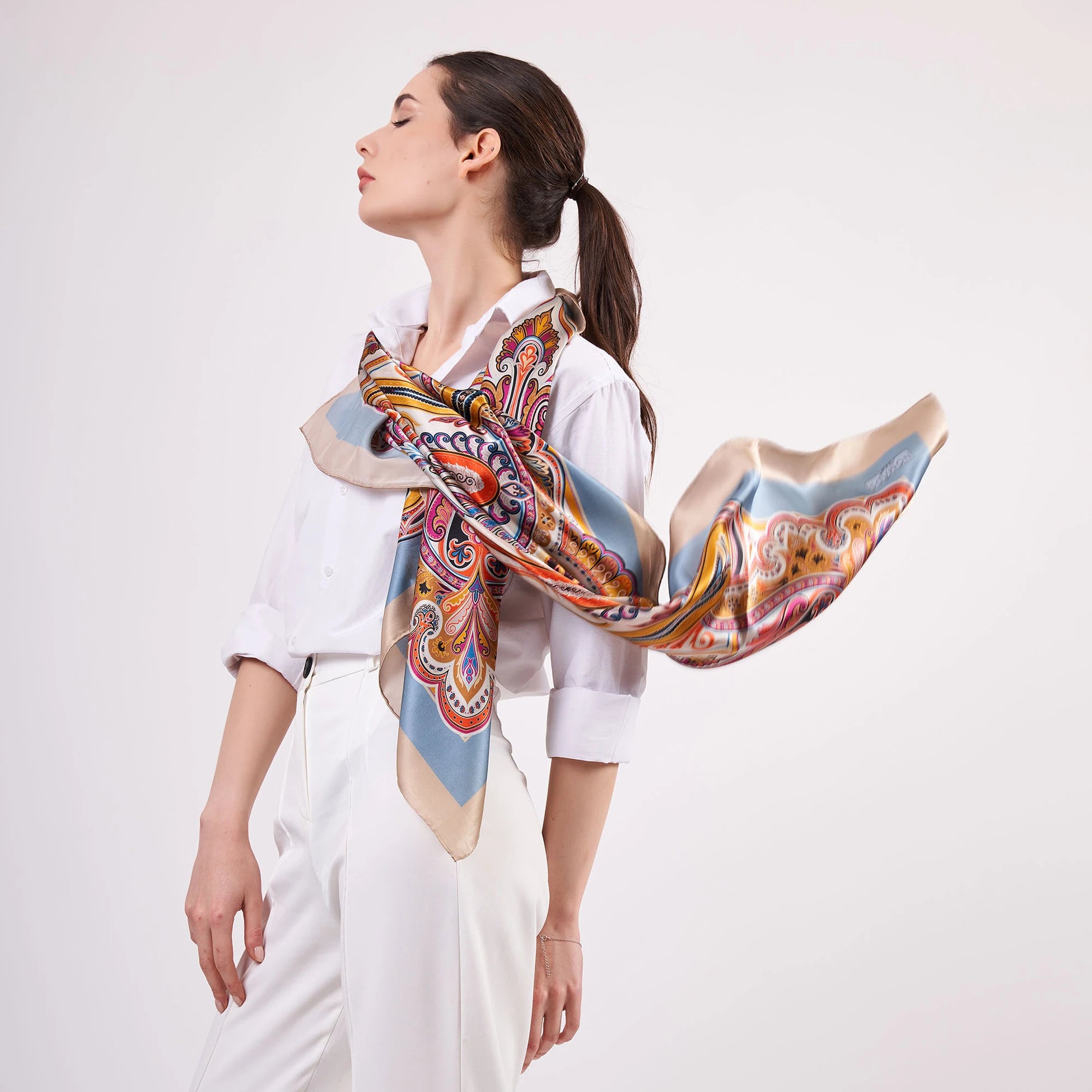 100% İpek Şal Fular | 140 cm | Etro Desen 3 | Nomads Felt