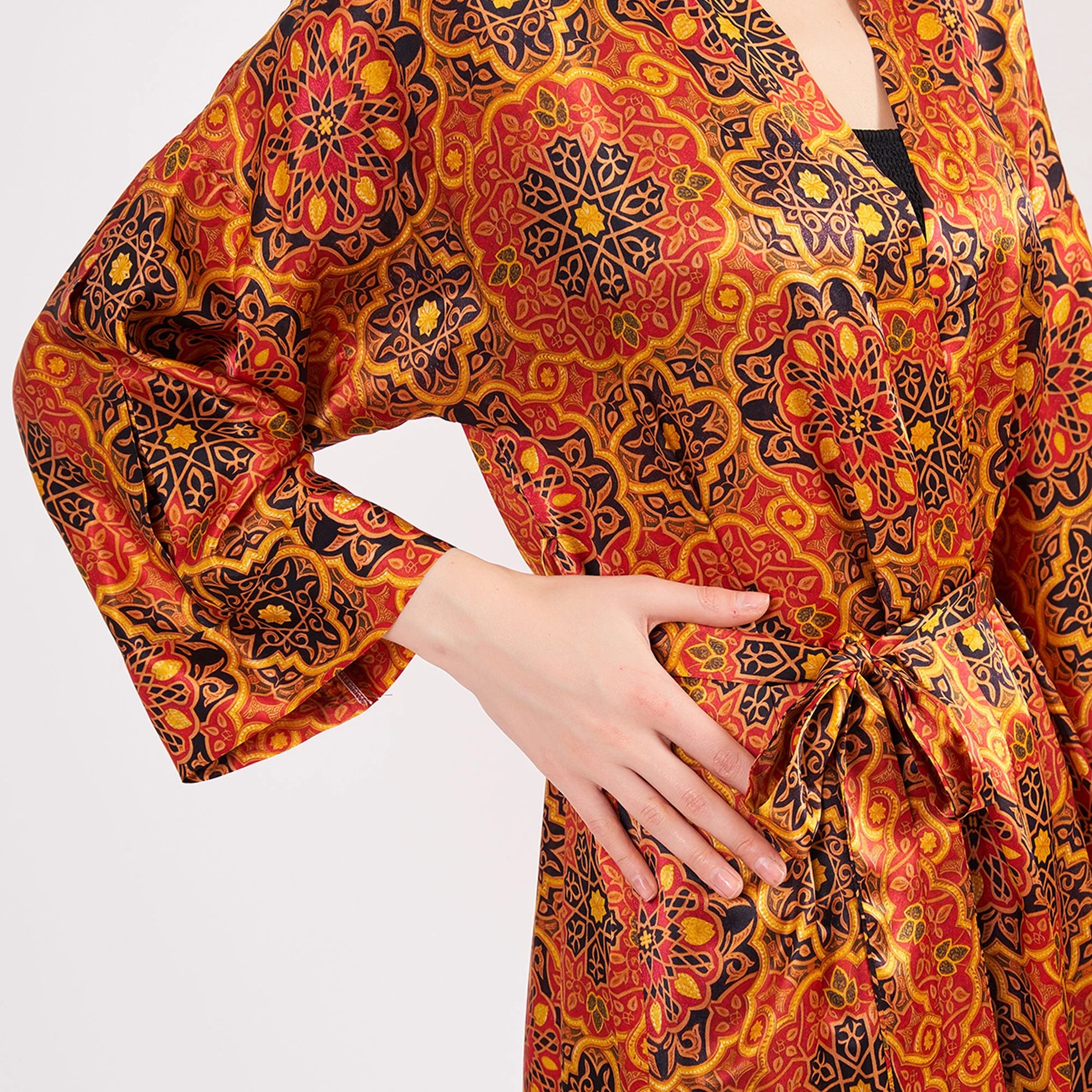 %100 İpek Uzun Kimono Kaftan | Elhamra 14 | Nomads Felt