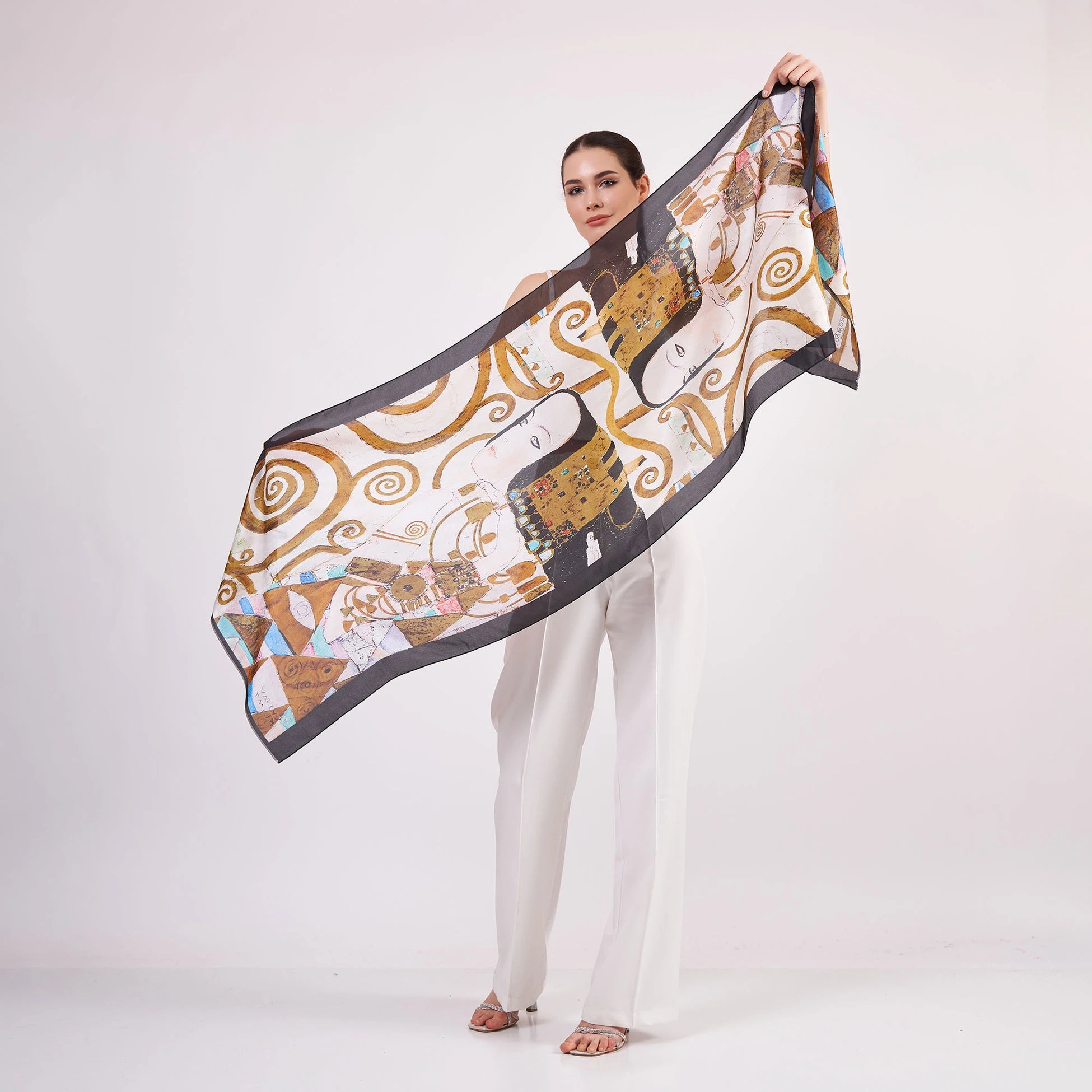 Vual İpek Fular | 55x180 cm | Gustav Klimt Expectation | Nomads Felt