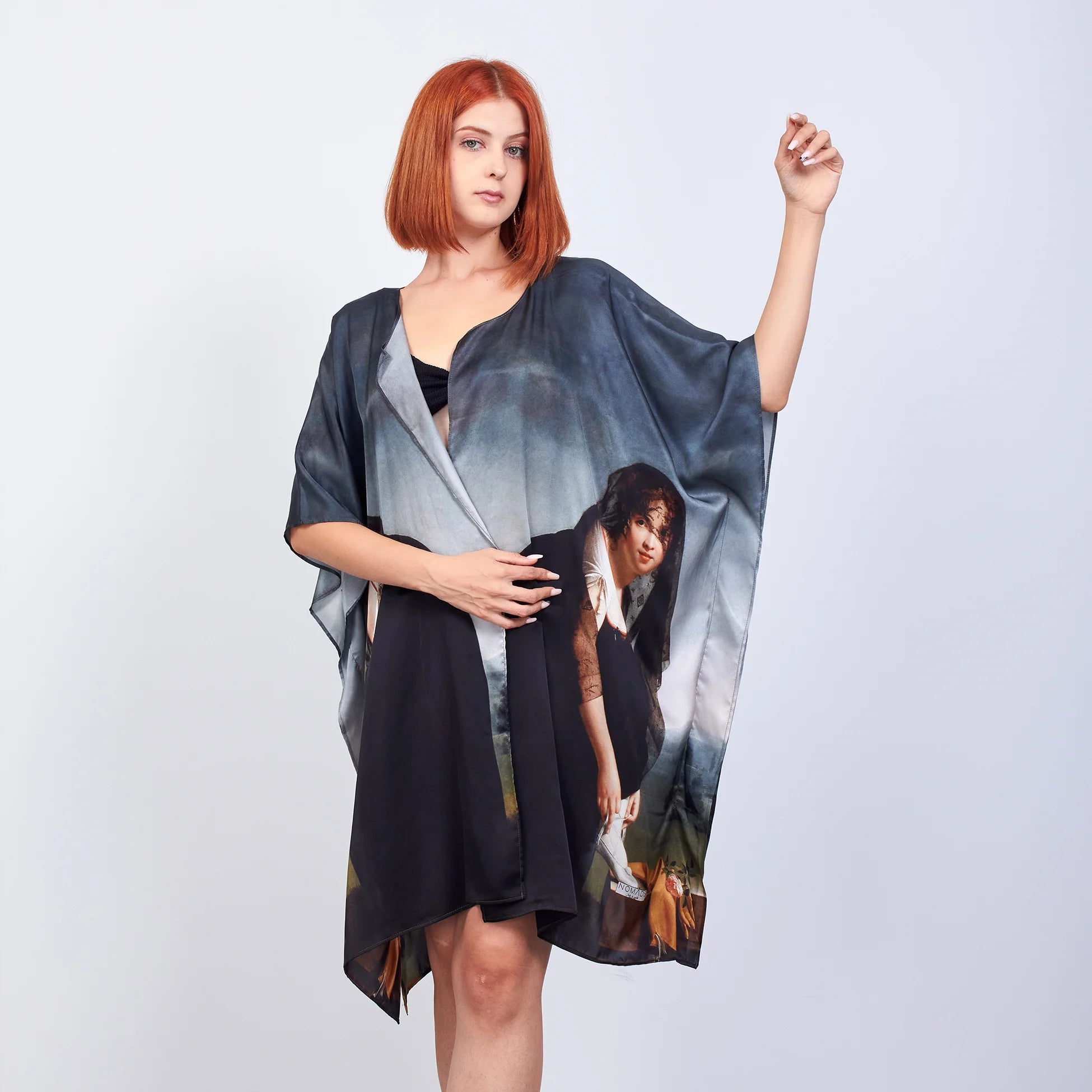 %100 İpek Kısa Kimono Pareo | Boldini Deneme | Nomads Felt
