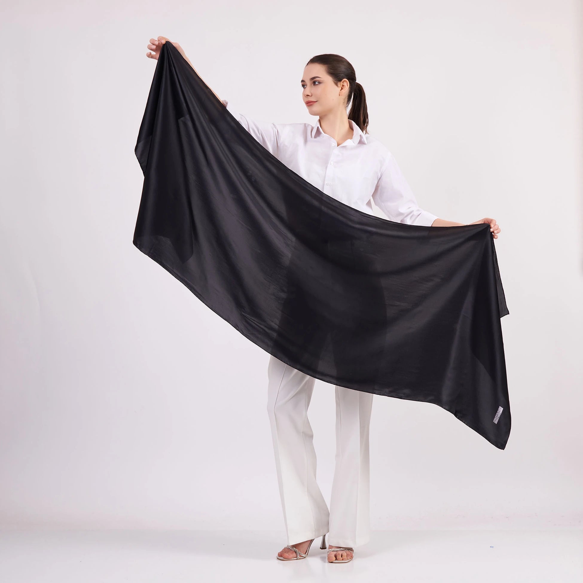 Siyah 70x200 İpek Fular