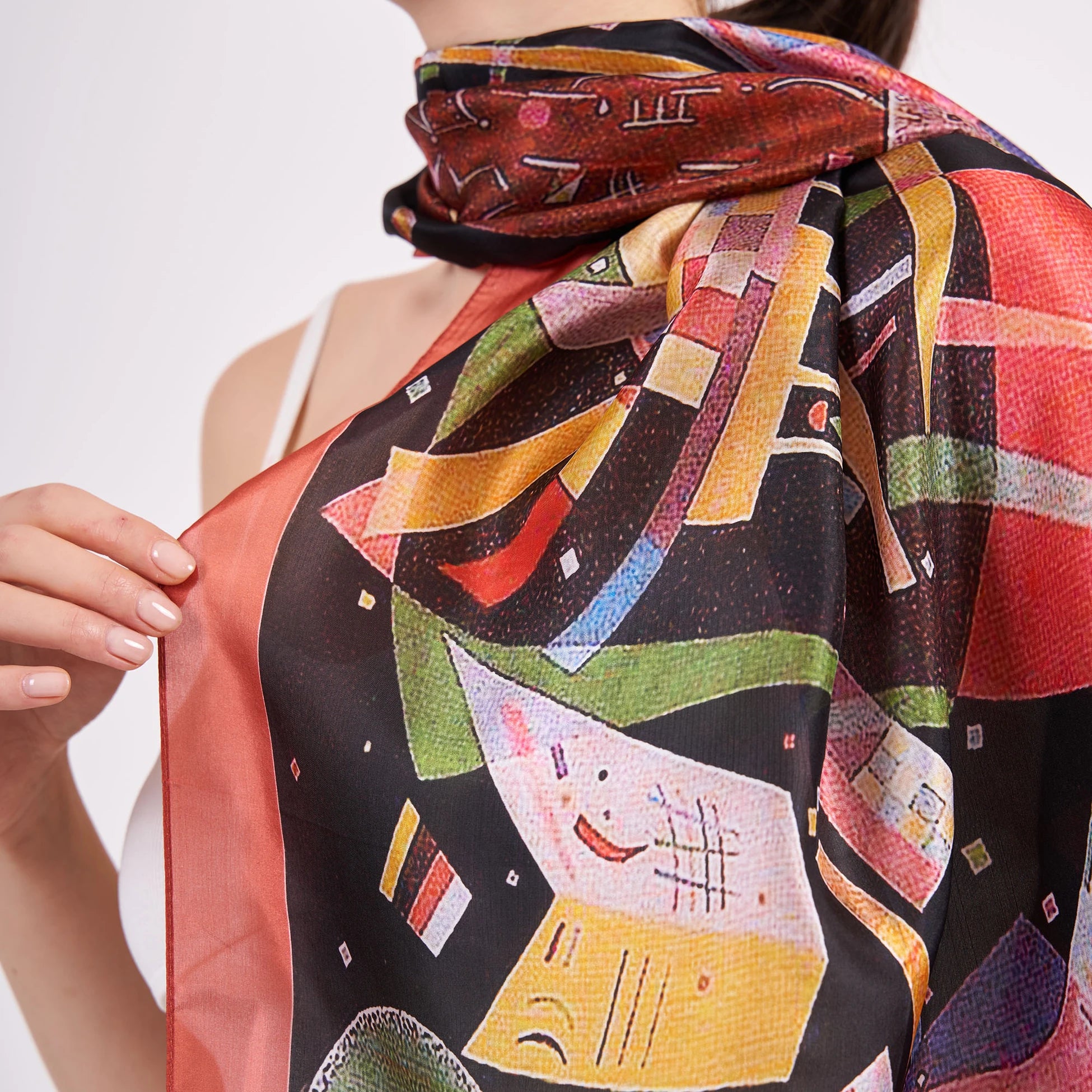 Vual İpek Fular | 55X180 cm | Kandinsky Composition X | Nomads Felt