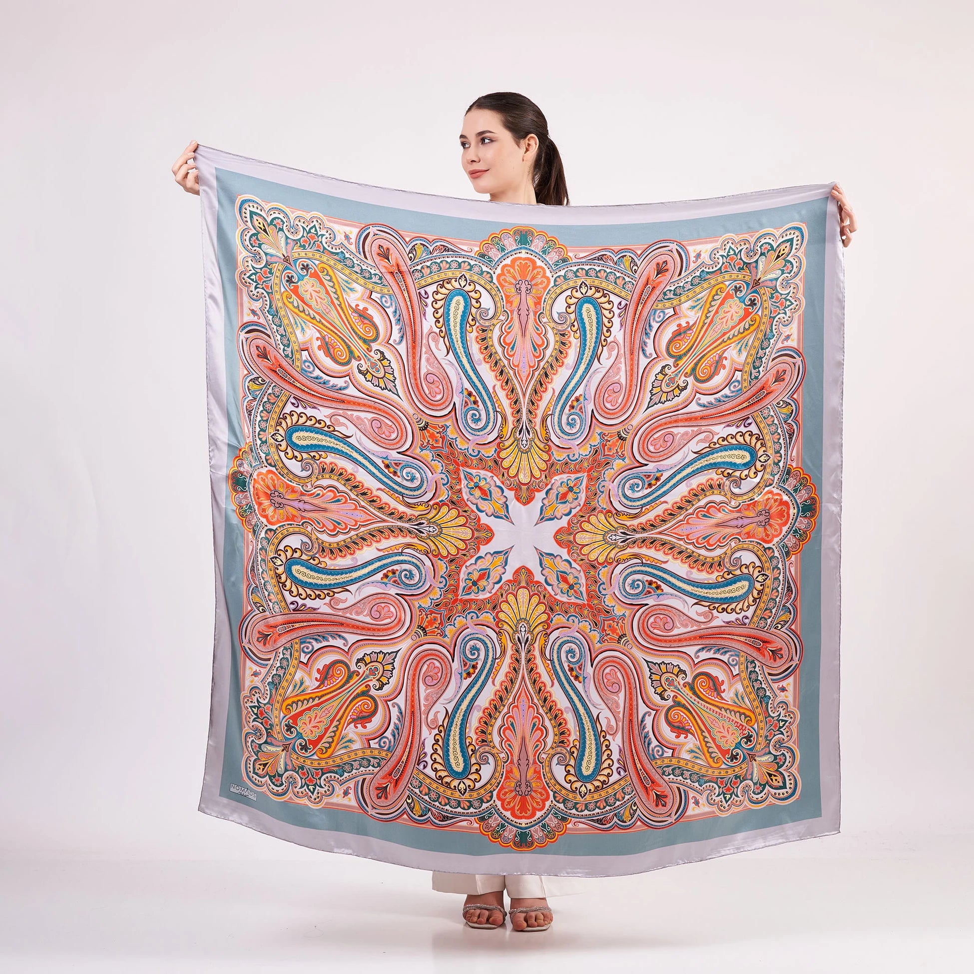 Saf İpek Şal Fular | 140 cm | Etro Desen 8 | Nomads Felt
