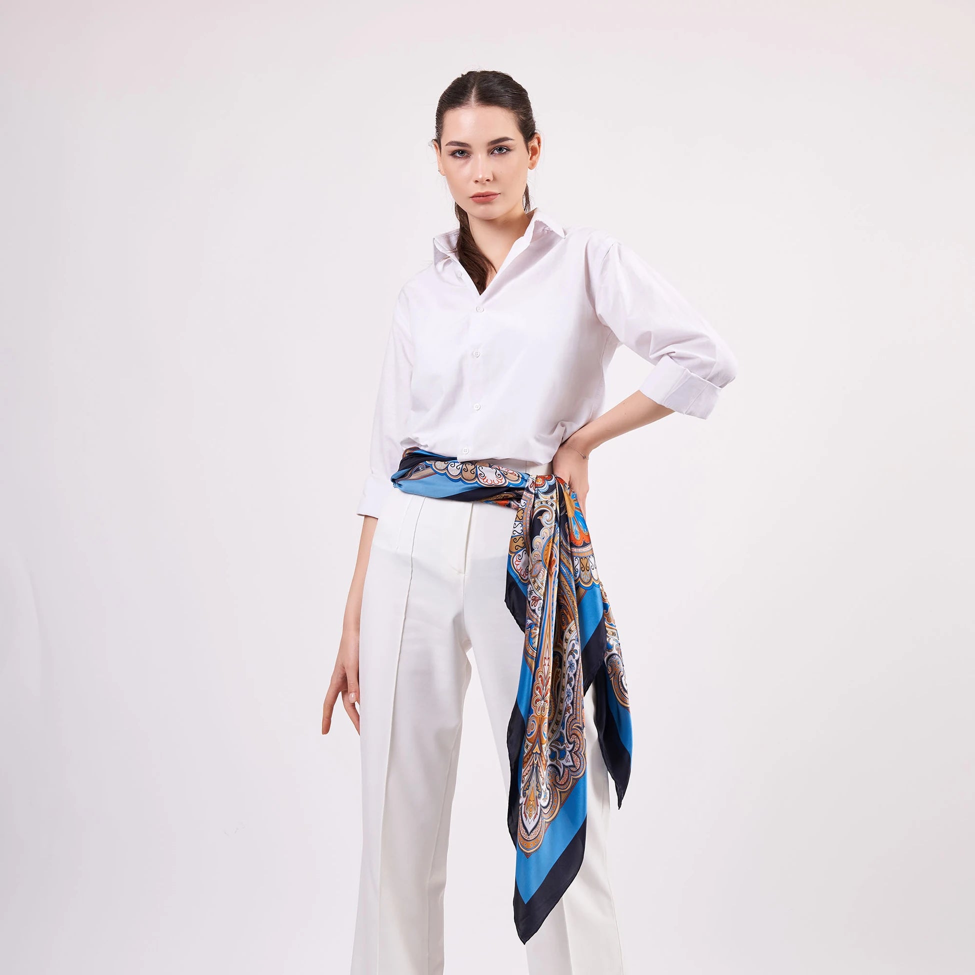 100% İpek Şal Fular | 140 cm | Etro Desen 1 | Nomads Felt