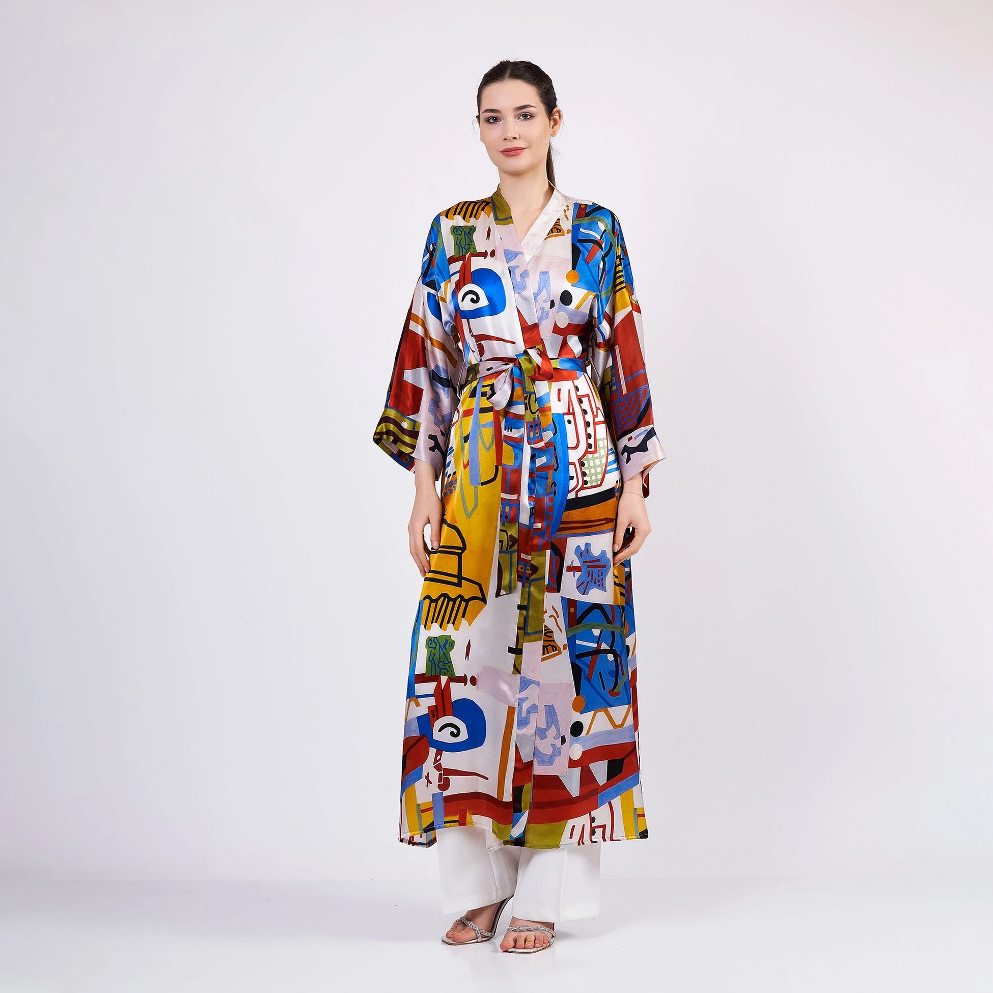 Saf İpek Uzun Kimono | Nomads Art Koleksiyonu 1 | Nomads Felt