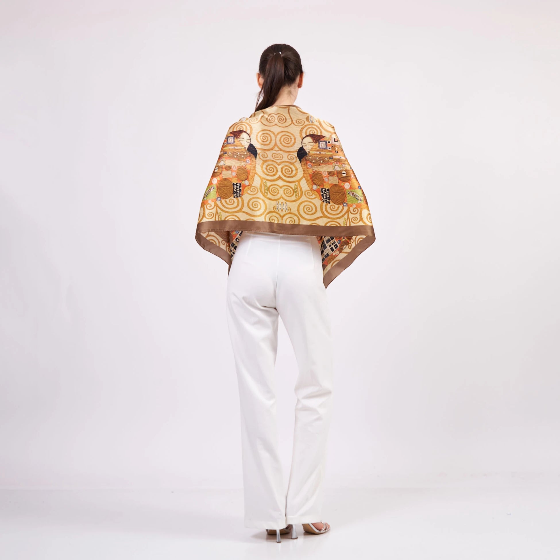 Saf İpek Fular | 55x180 cm | Gustav Klimt Tree of Life | Nomads Felt