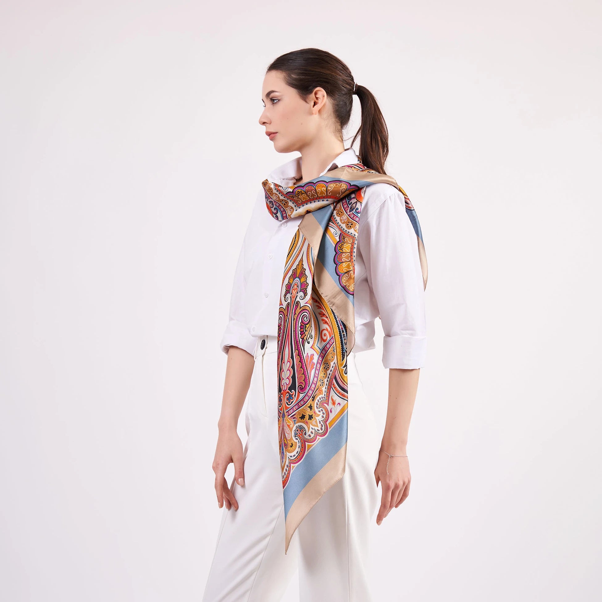100% İpek Şal Fular | 140 cm | Etro Desen 3 | Nomads Felt