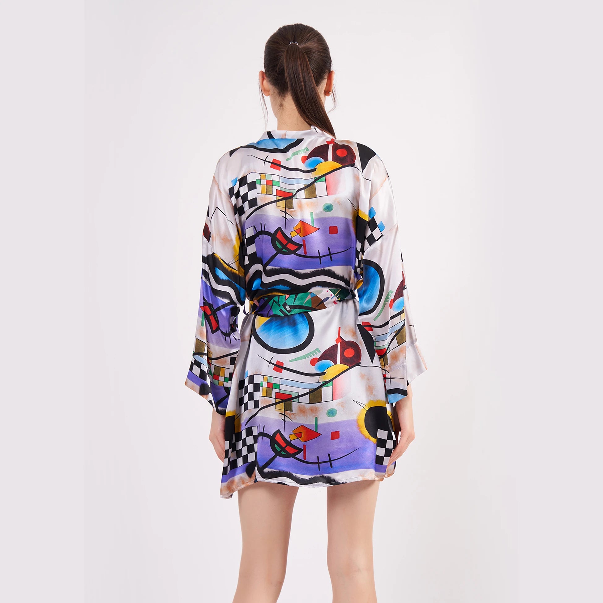 Saf İpek Kısa Kimono Kaftan | Kandinsky Collective | Nomads Felt