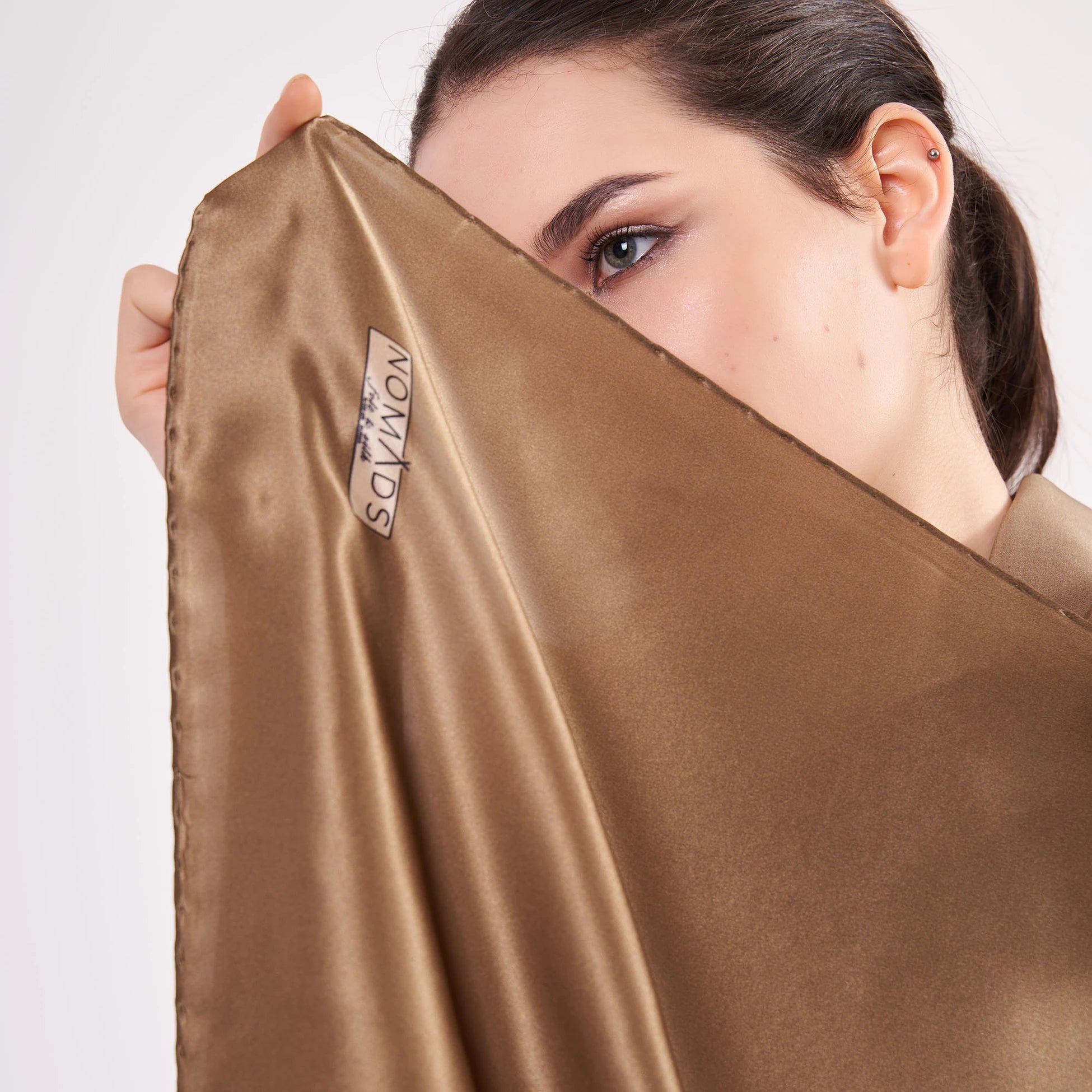 Bronz Kahve İpek Fular 70x200