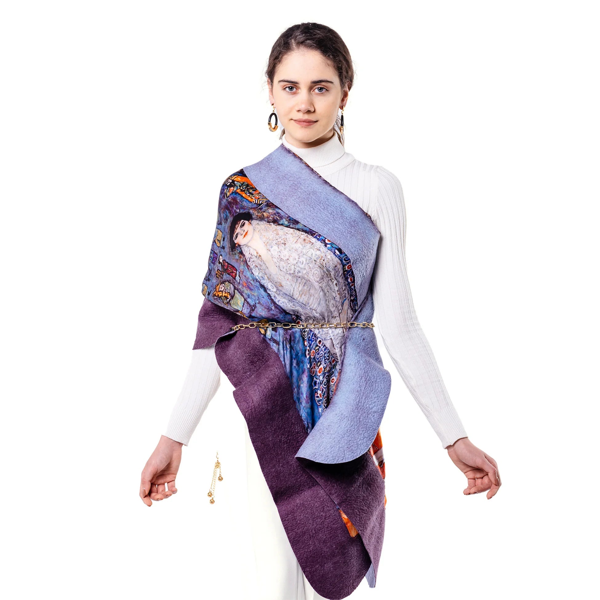 İpek Keçe Şal | Mor Lila Gustav Klimt Barones Elisabeth | | Nomads Felt