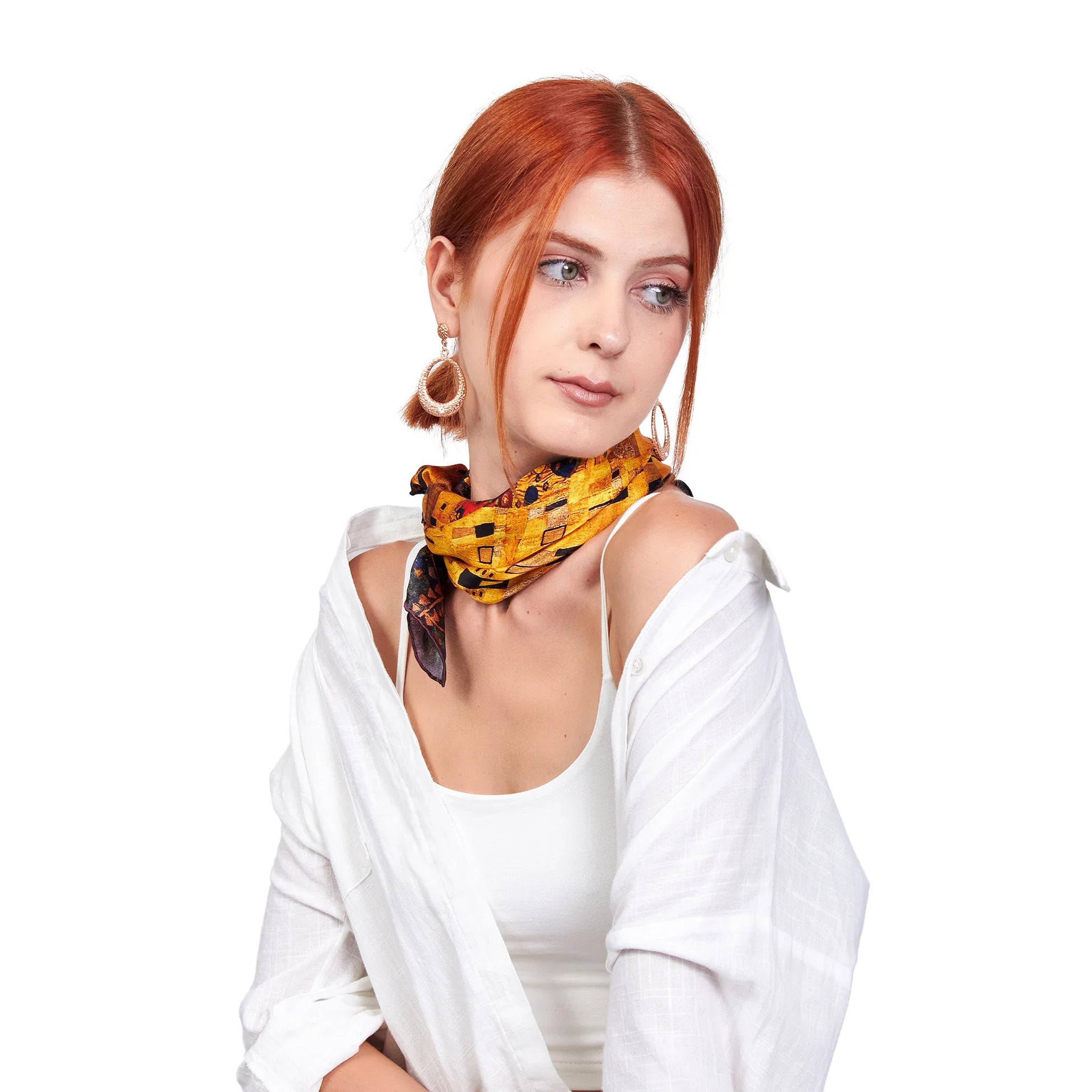 %100 İpek Bandana | Gustav Klimt The Kiss | Nomads Felt