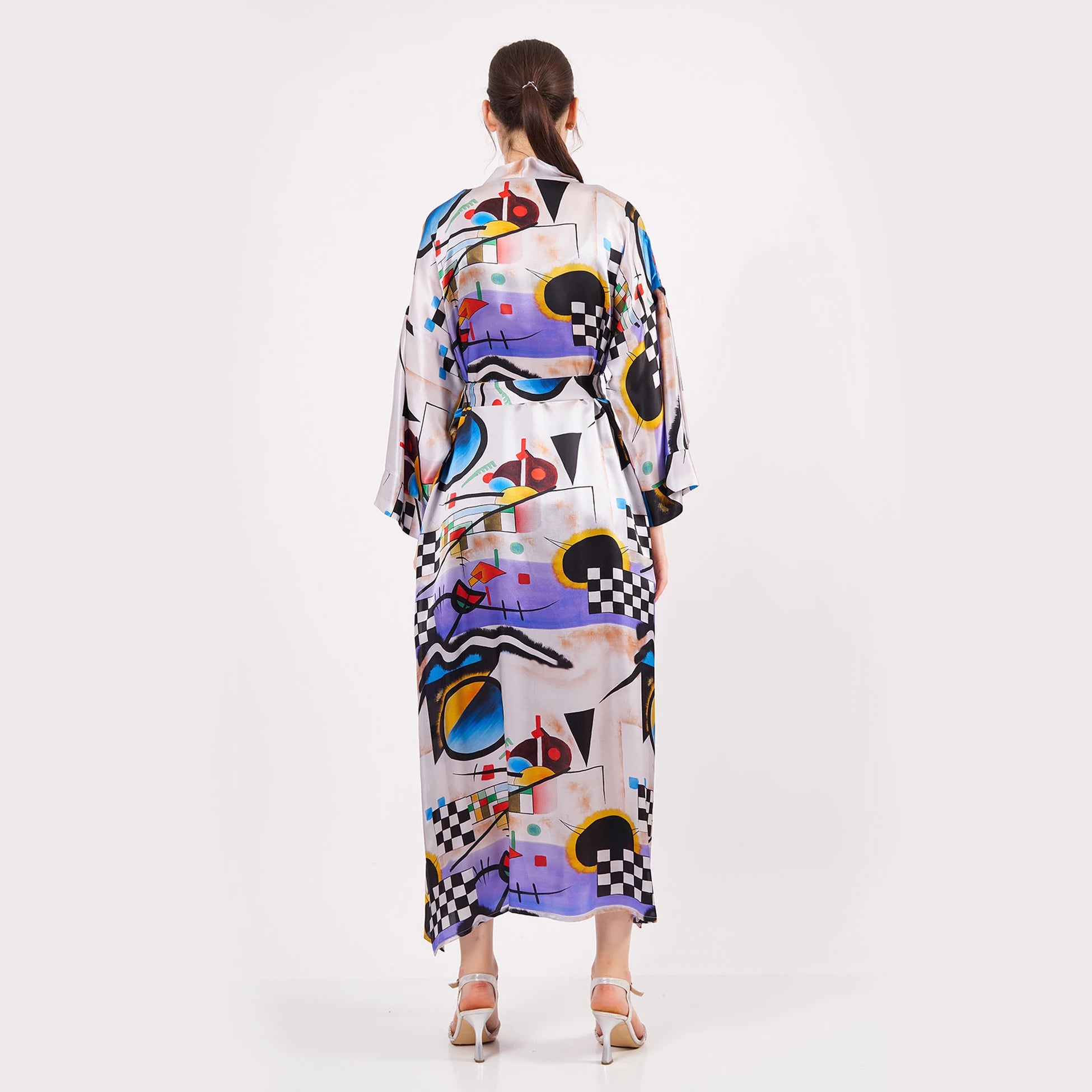 %100 İpek Uzun Kimono Kaftan | Kandinsky Collective | Nomads Felt