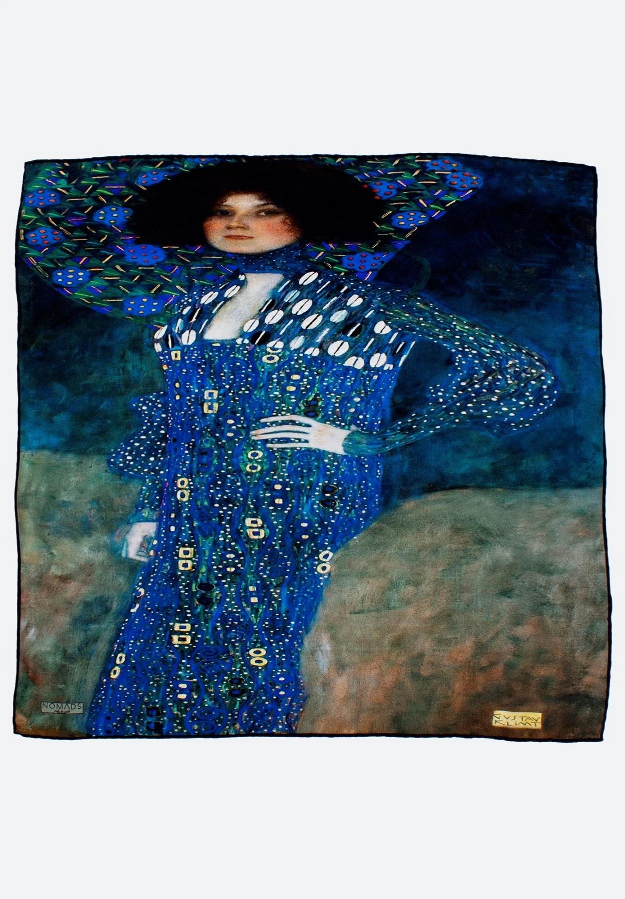 %100 İpek Bandana Fular | Gustav Klimt Emilie Floge | Nomads Felt