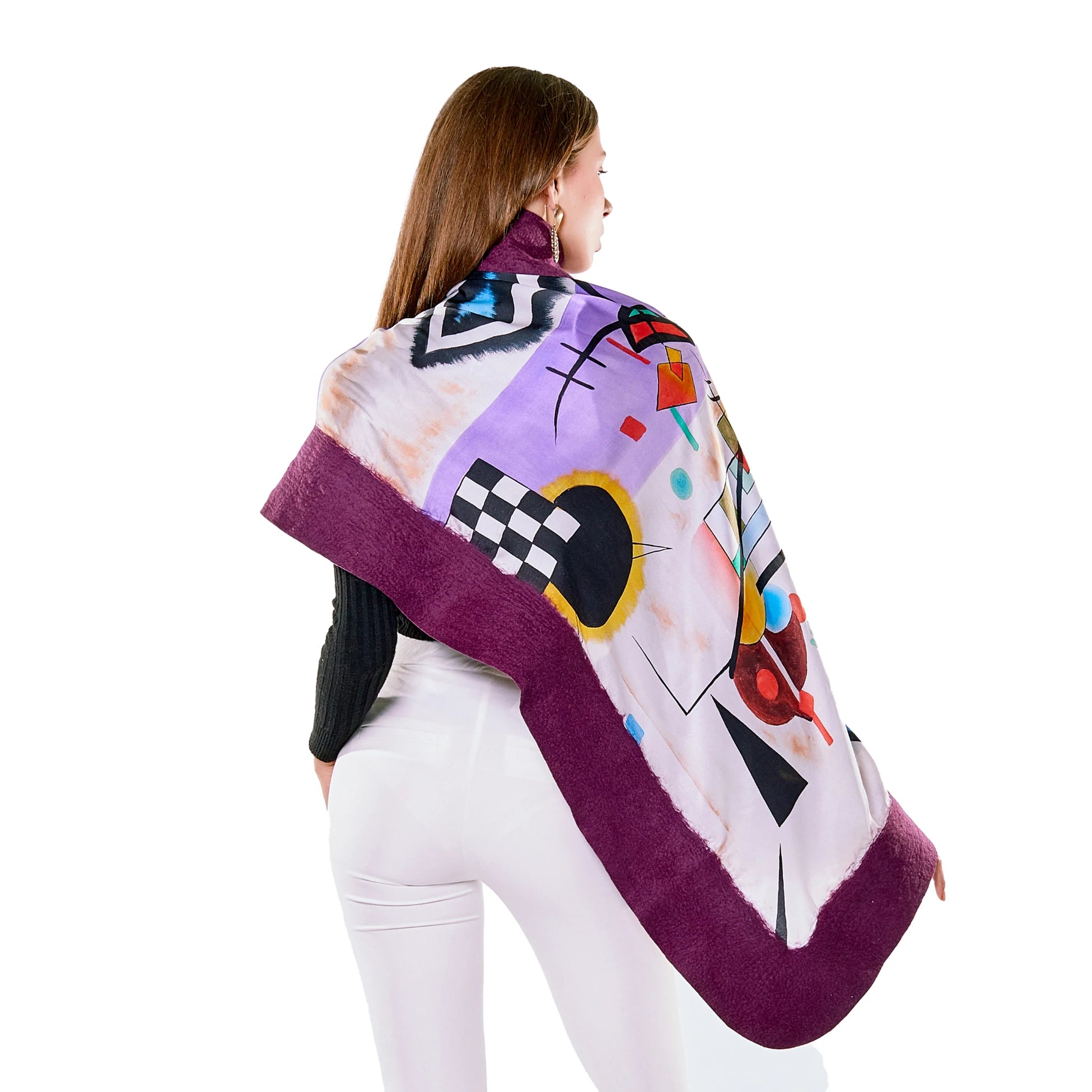İpek-Keçe Şal | Kandinsky Collective Mor | Nomads Felt