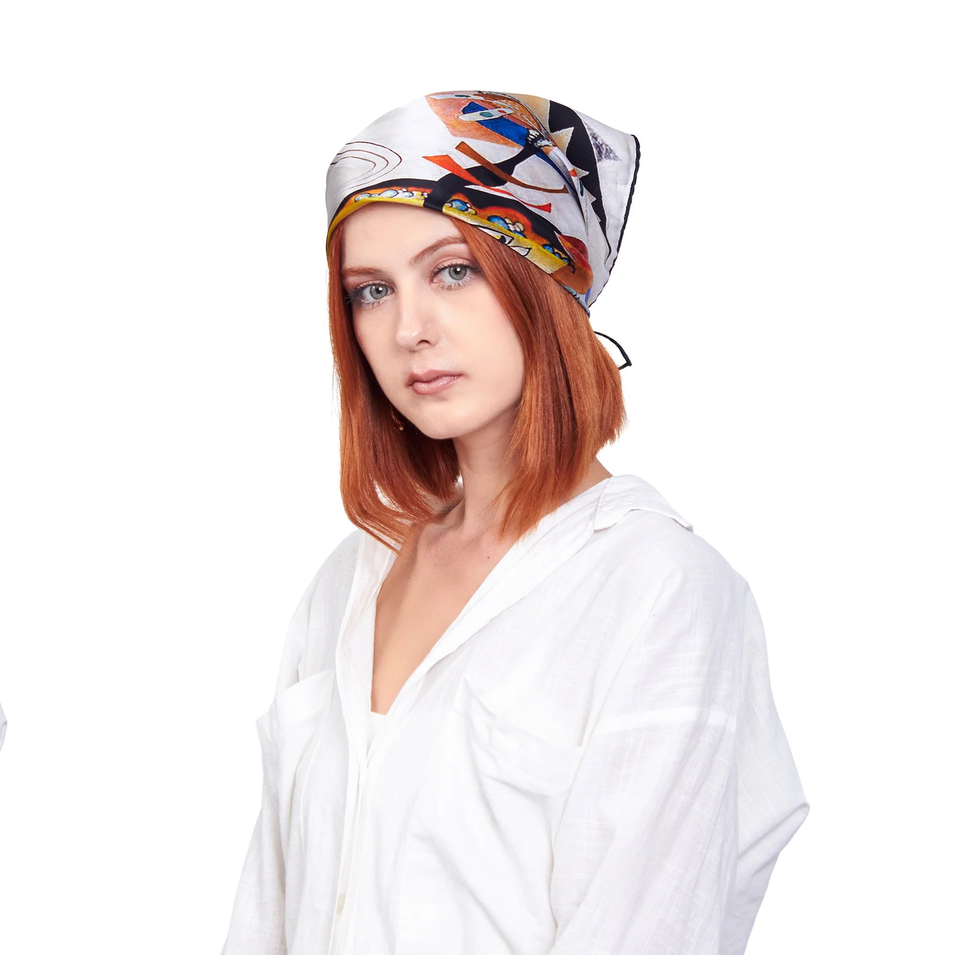 %100 İpek Bandana Fular | Kandinsky The Bird | Nomads Felt