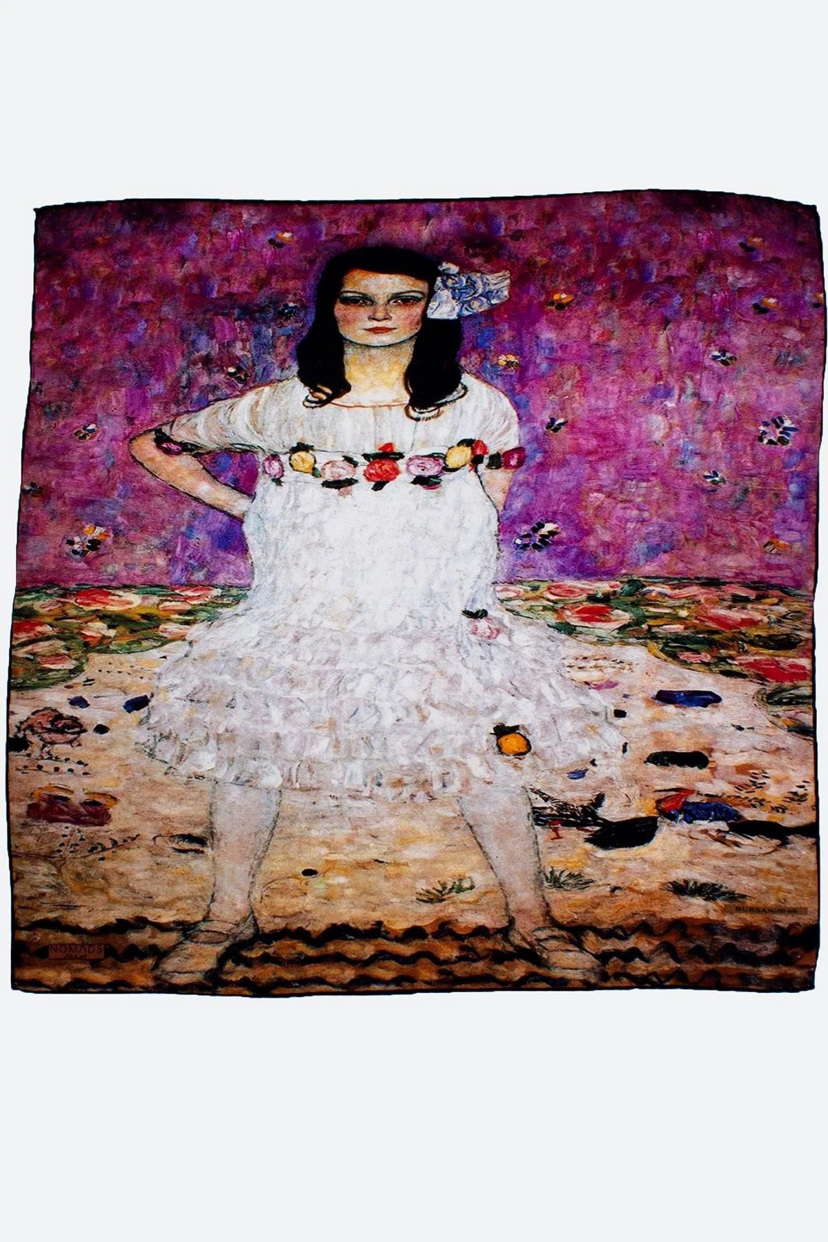 %100 İpek Bandana Fular | Gustav Klimt Mada Primavesi | Nomads Felt