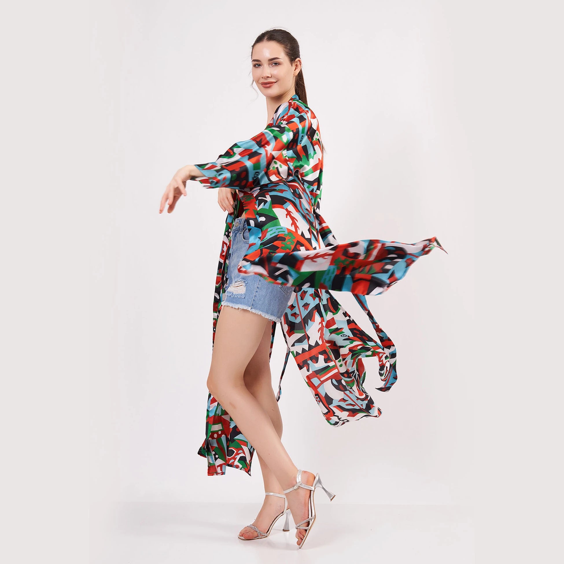 %100 İpek Uzun Kimono | Nomads Art Koleksiyonu 2 | Nomads Felt