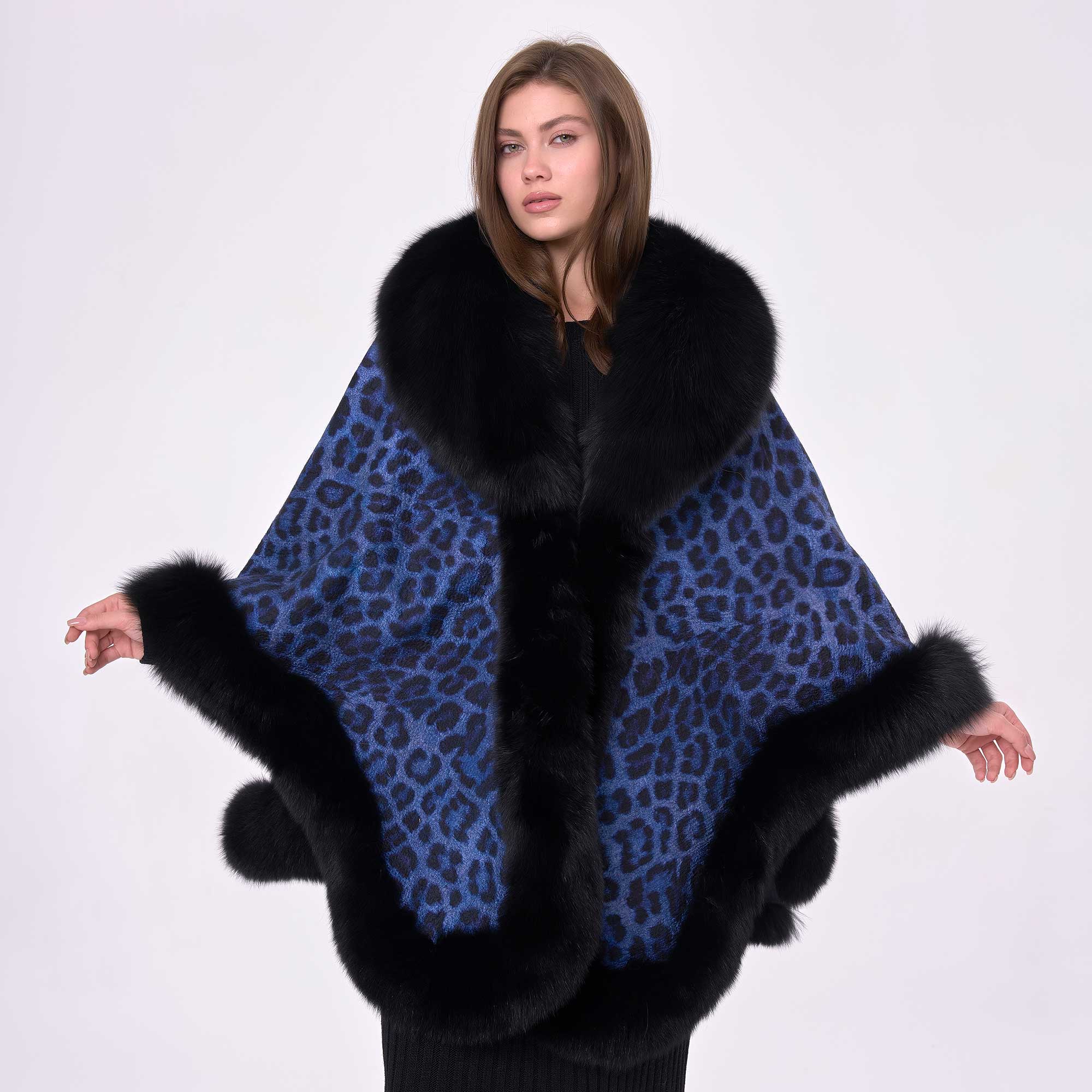 Leopar Desenli Mavi Kürklü Panço