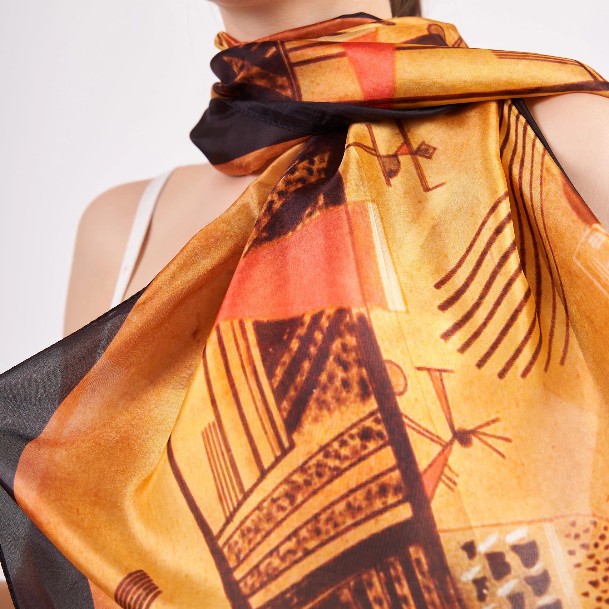 Vual İpek Fular | 55x180 cm | Gold | Nomads Felt