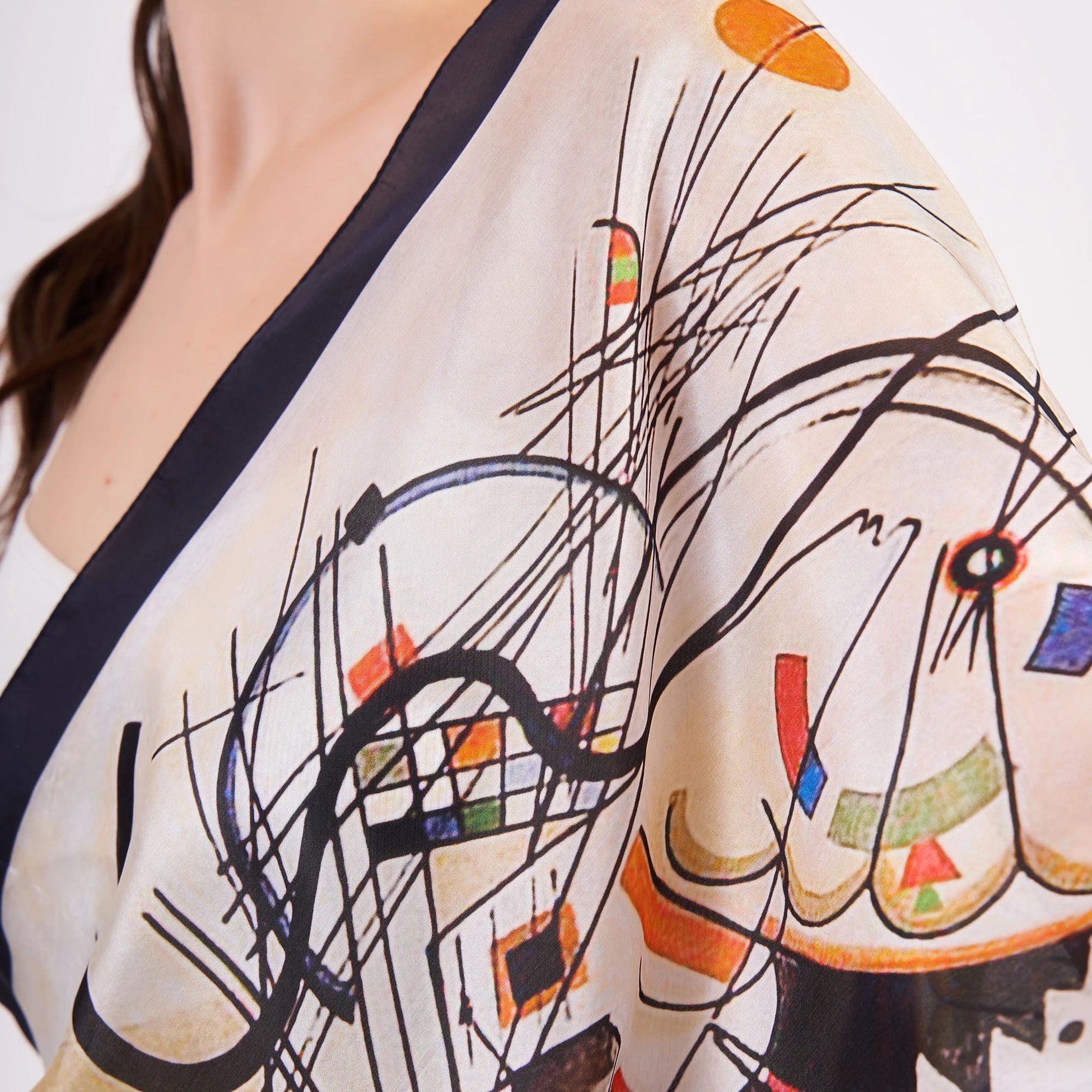 Vual İpek Fular | 55X180 cm | Kandinsky Transverse Line | Nomads Felt