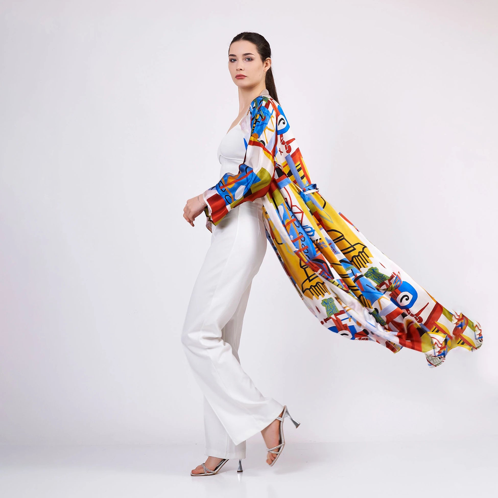 Saf İpek Uzun Kimono | Nomads Art Koleksiyonu 1 | Nomads Felt
