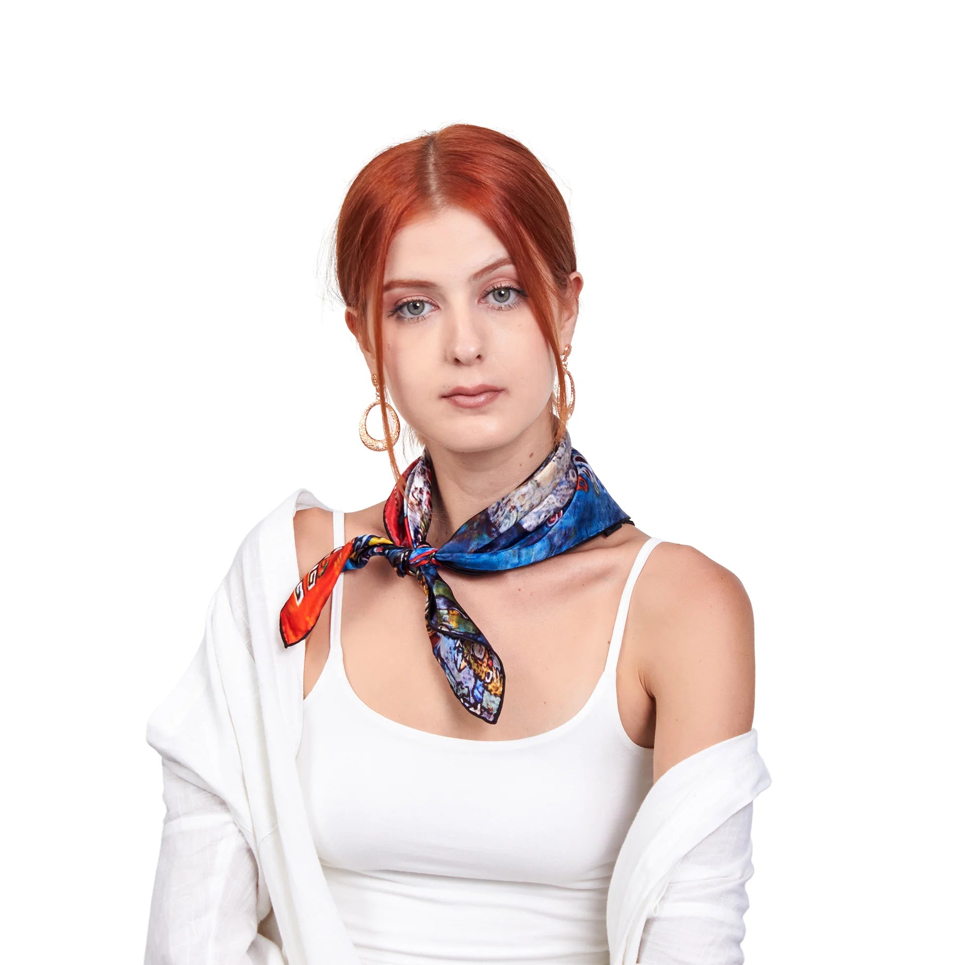 %100 İpek Bandana Fular | Gustav Klimt Barones Elisabeth | Nomads Felt
