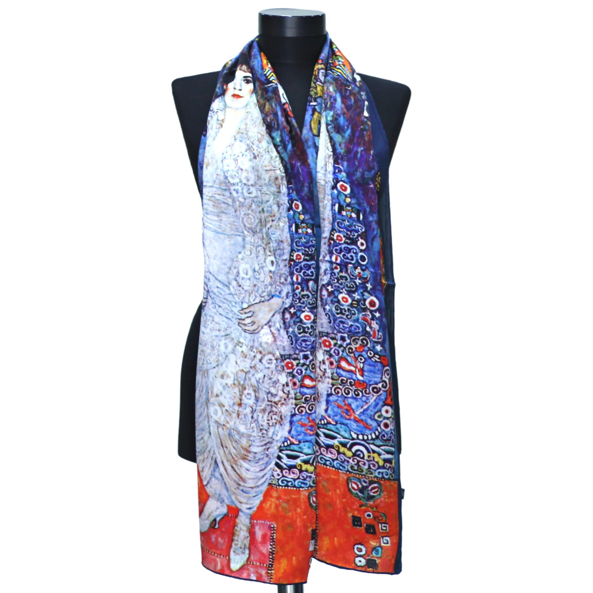 %100 İpek Fular | 55x180 cm | Gustav Klimt Barones Elizabeth | Nomads Felt