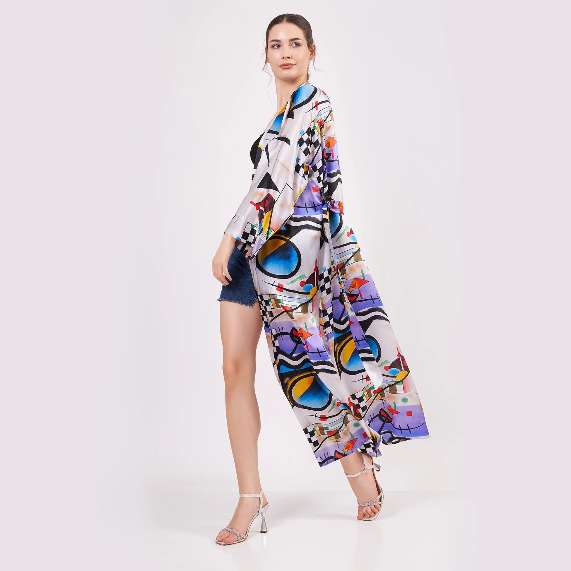 %100 İpek Uzun Kimono Kaftan | Kandinsky Collective | Nomads Felt