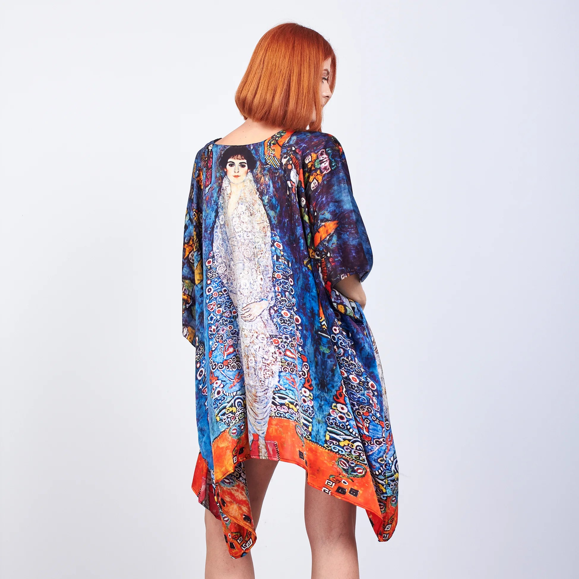 İpek Kısa Kimono Pareo | Gustav Klimt Barones Elisabeth | Nomads Felt