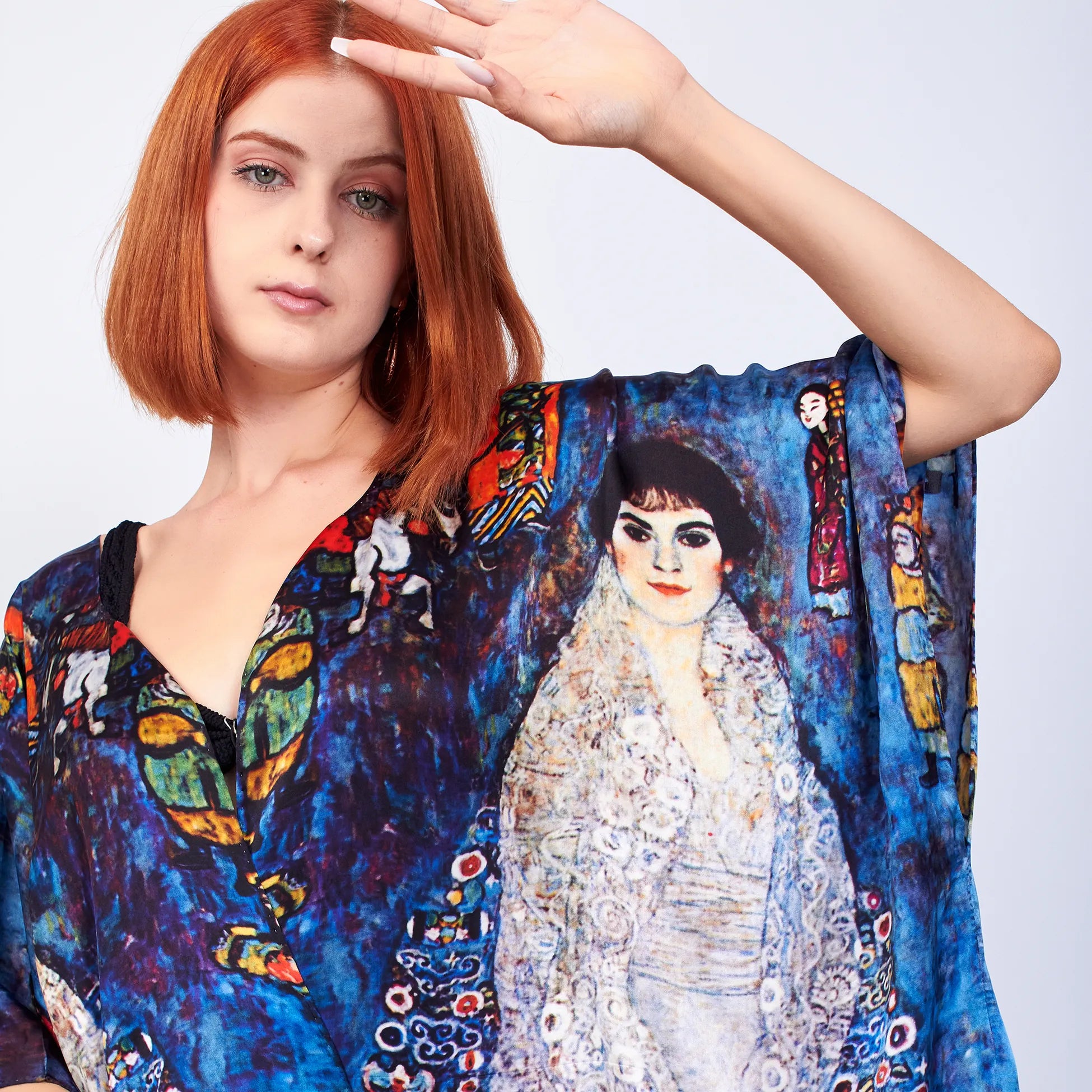 İpek Kısa Kimono Pareo | Gustav Klimt Barones Elisabeth | Nomads Felt