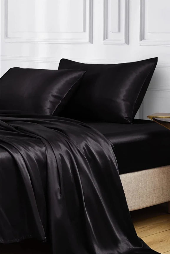 Siyah İpek Yastık Kılıfı %100 Dut İpeği, 16 Momme, Cilt ve Saç İçin Lüks Uyku Konforu (1 Adet, 50x70 cm)