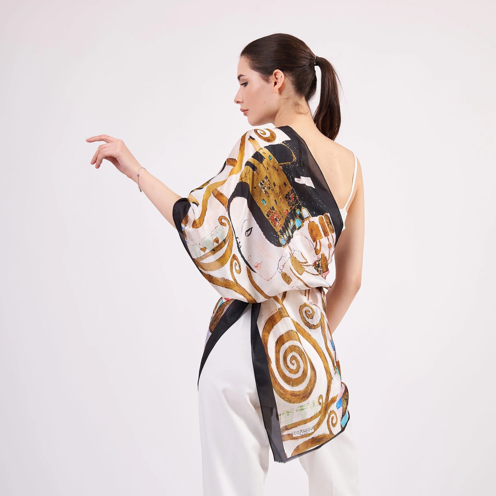 Vual İpek Fular | 55x180 cm | Gustav Klimt Expectation | Nomads Felt