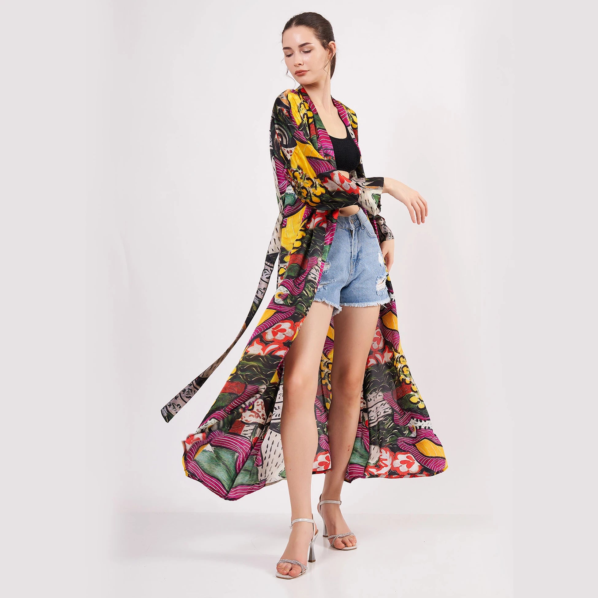 %100 İpek Kimono Kaftan | Henri Matisse Purple and Dress | Nomads Felt
