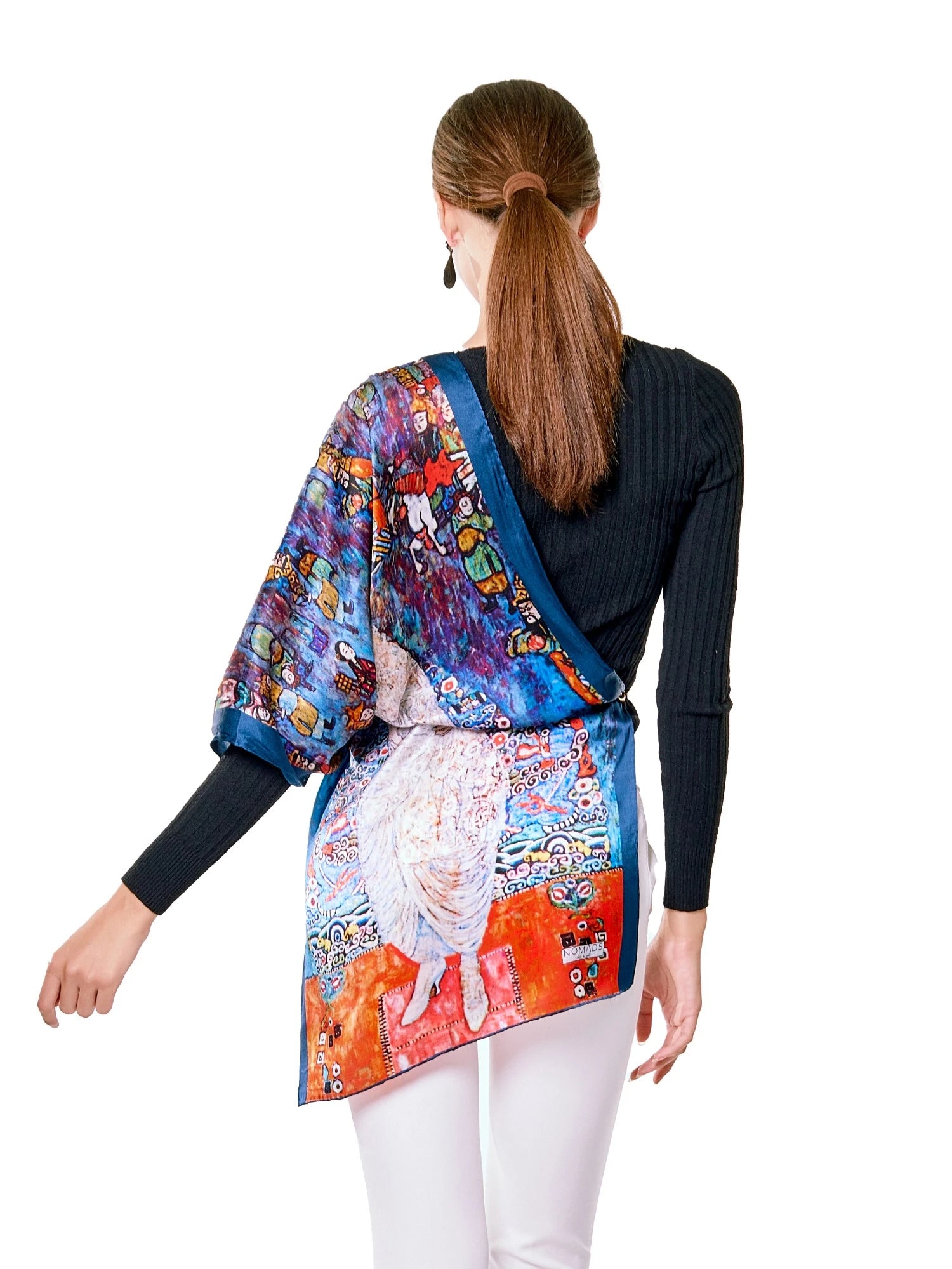 %100 İpek Fular | 55x180 cm | Gustav Klimt Barones Elizabeth | Nomads Felt