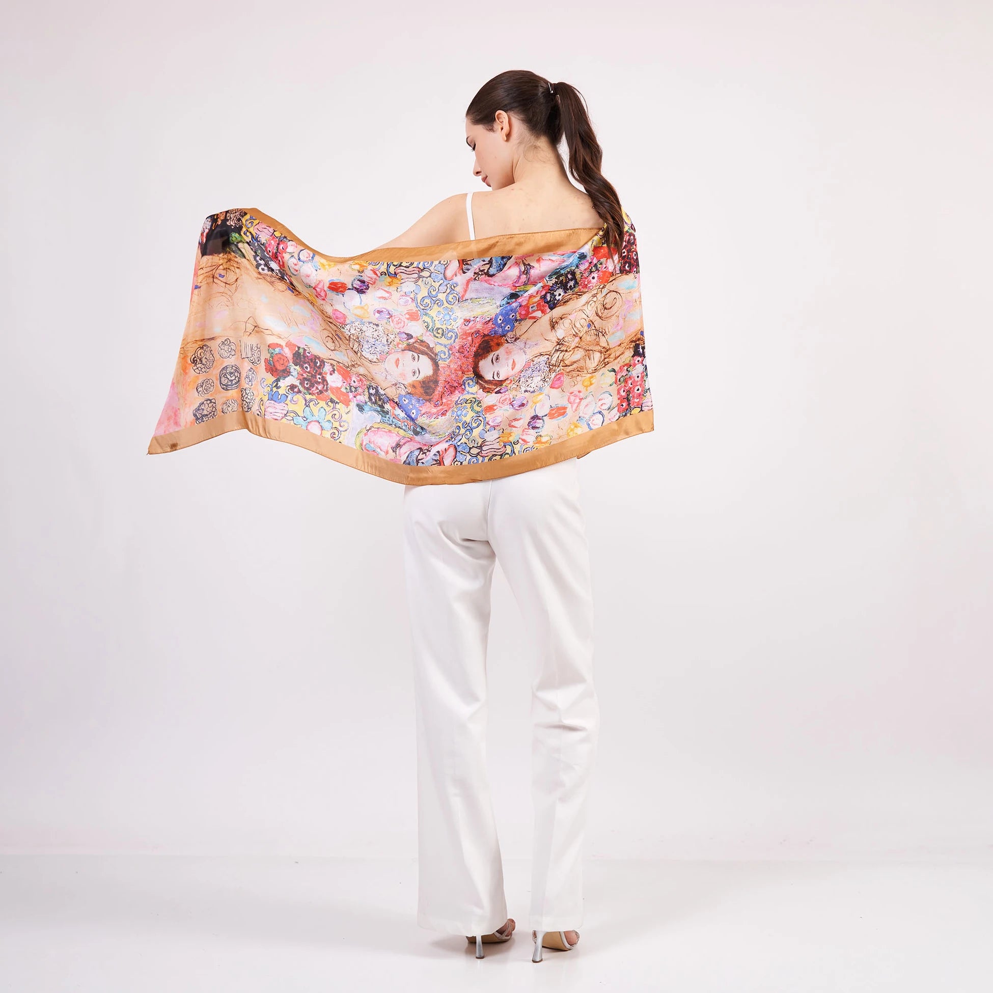 Vual İpek Fular | 55x180 cm | Gustav Klimt Maria Munk | Nomads Felt