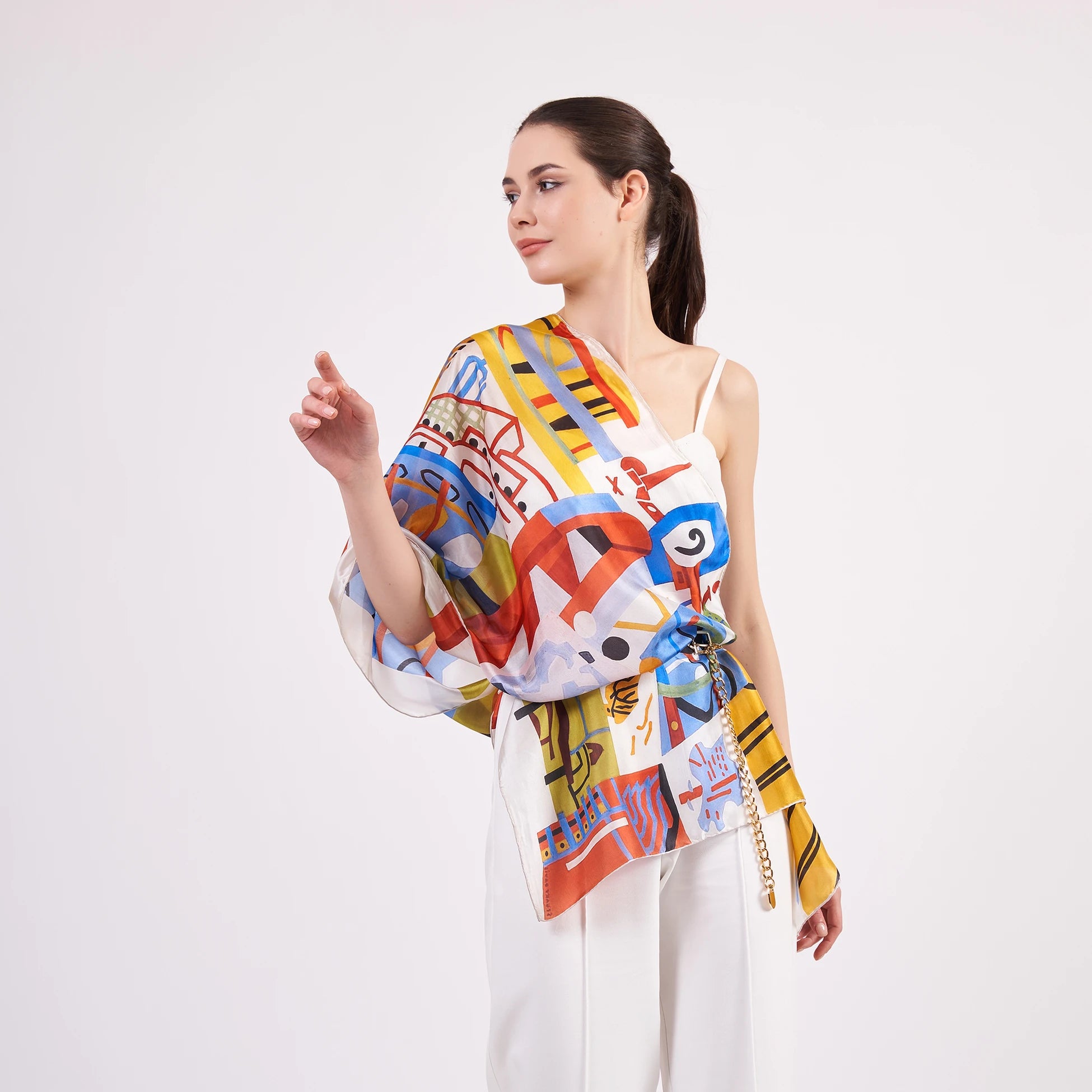 %100 İpek Fular | Nomads Art Desen 1 | Nomads Felt