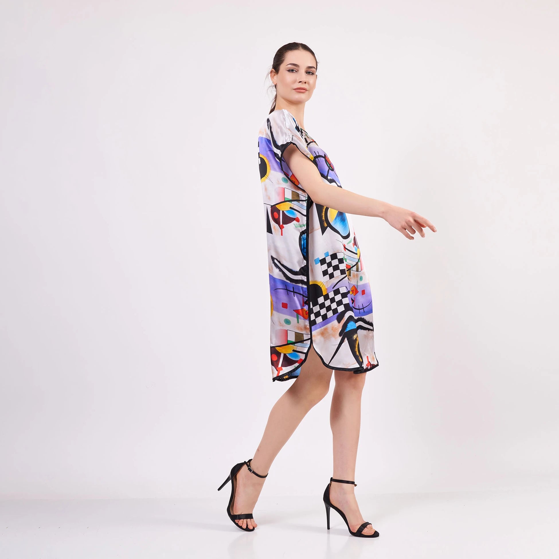 Saf İpek Kısa Elbise | Kandinsky Collective | Nomads Felt