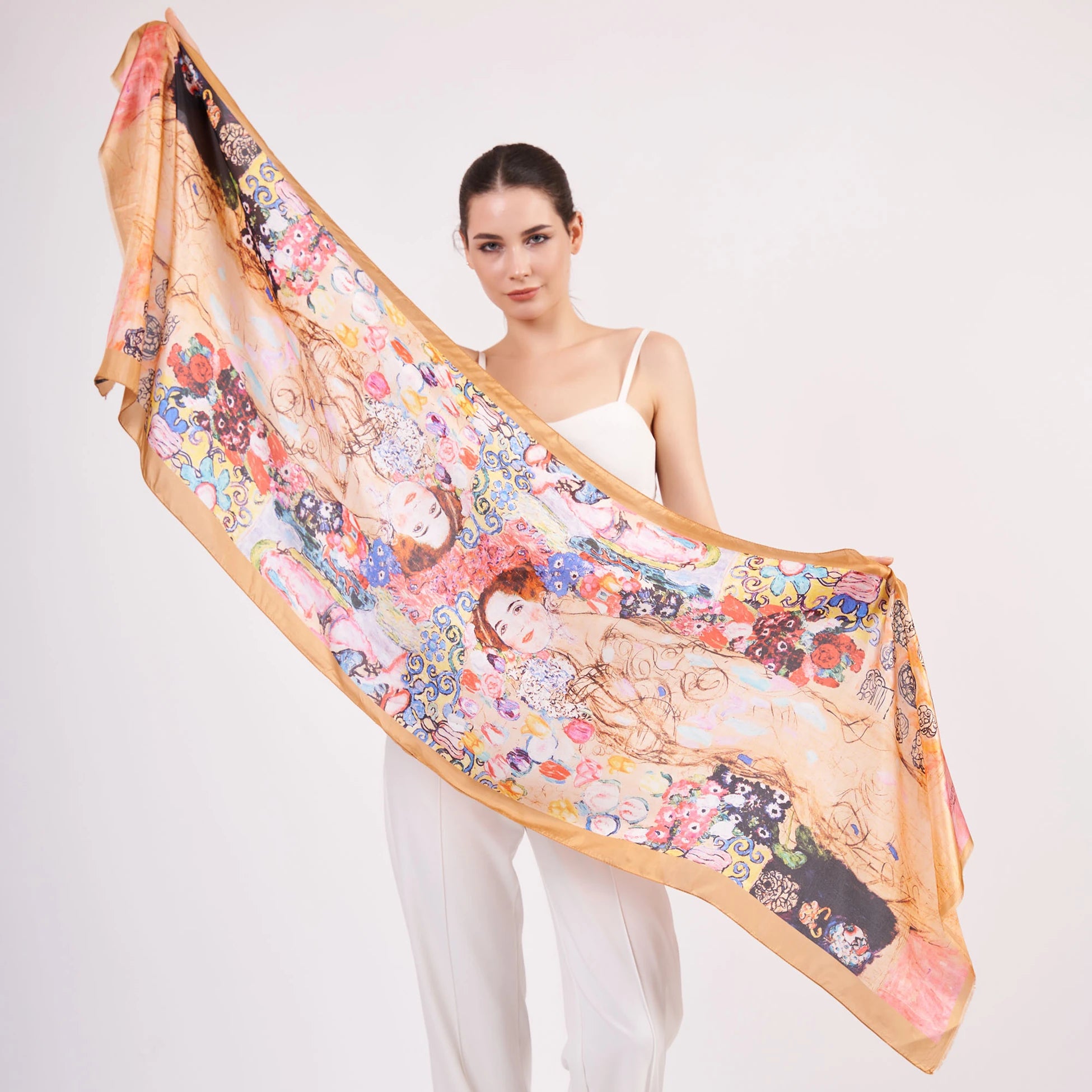Vual İpek Fular | 55x180 cm | Gustav Klimt Maria Munk | Nomads Felt