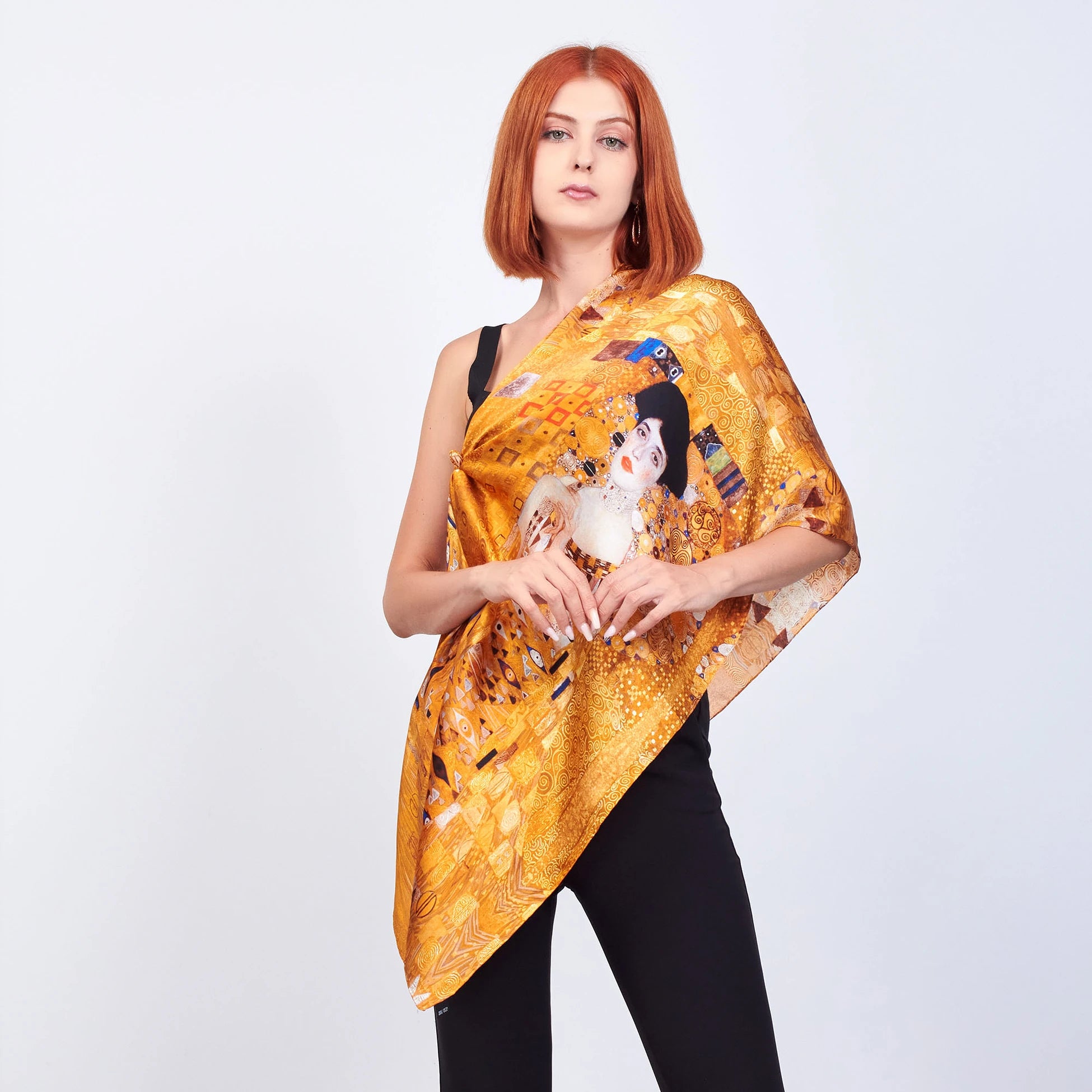 %100 İpek Fular | 55x180 cm | Gustav Klimt Adele Bloch | Nomads Felt