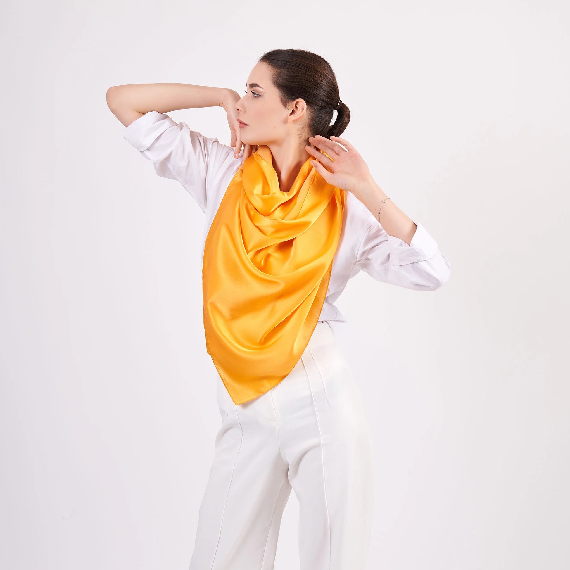 Saf İpek Fular | 70x200 cm | Sarı | Nomads Felt