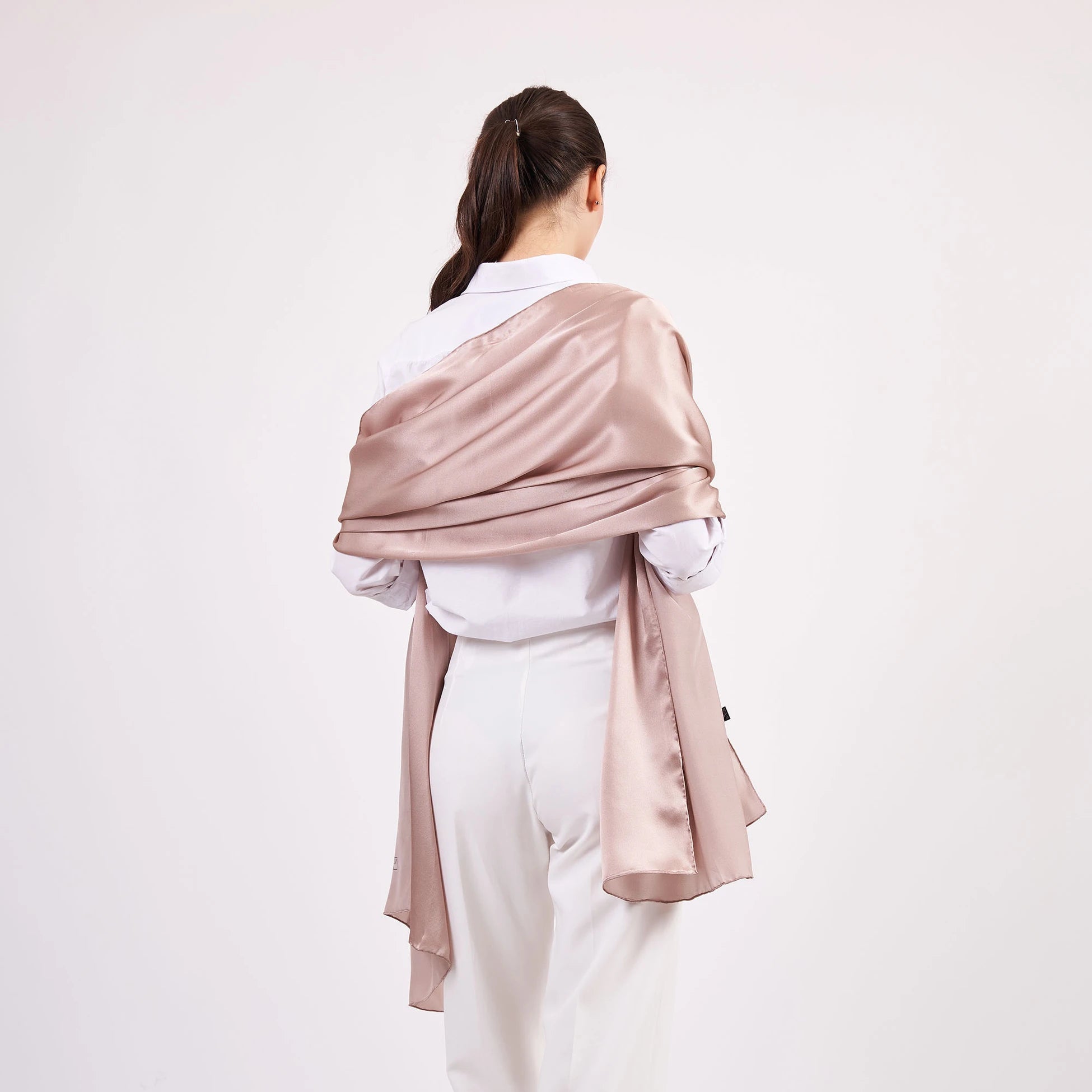 Saf İpek Fular | 70x200 cm | Vizon | Nomads Felt