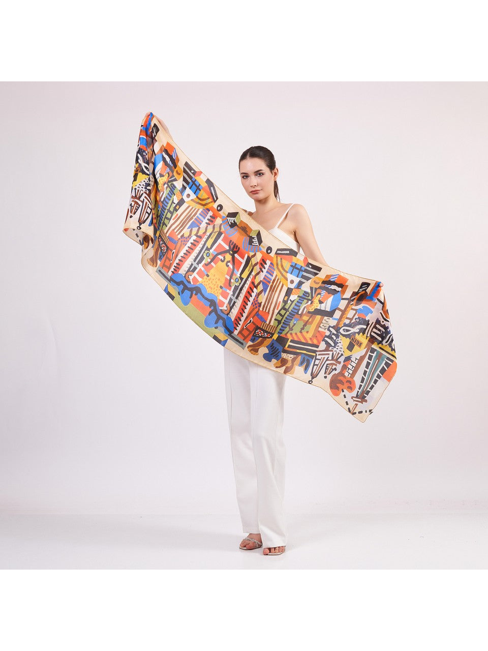 İpek Fular | 55x180 cm | Nomads Art Desen 2 | Nomads Felt