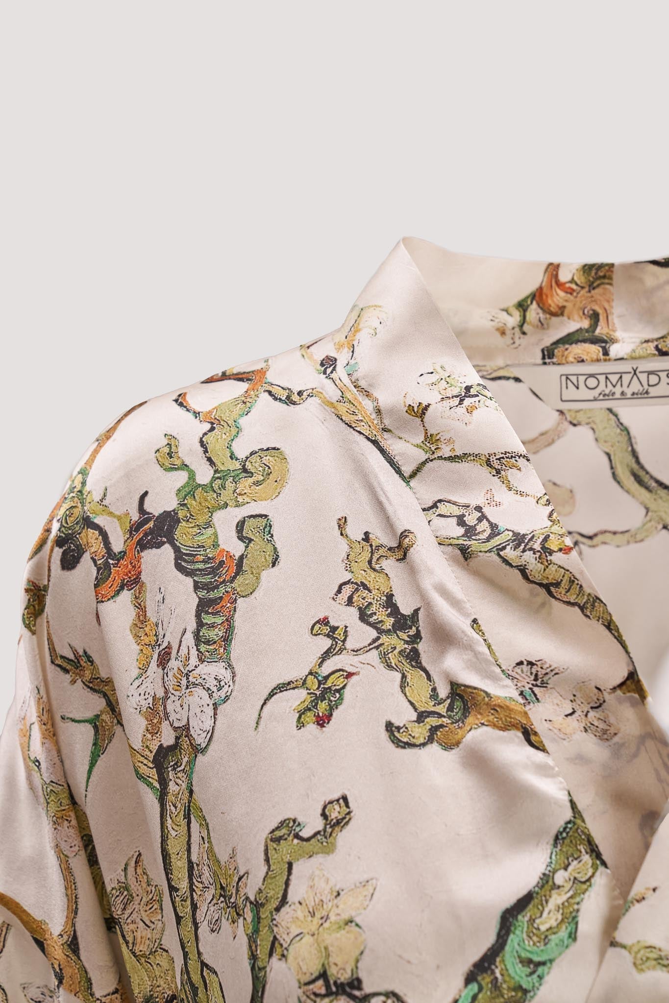 Van Gogh Badem Ağacı Desenli Ekru Kimono