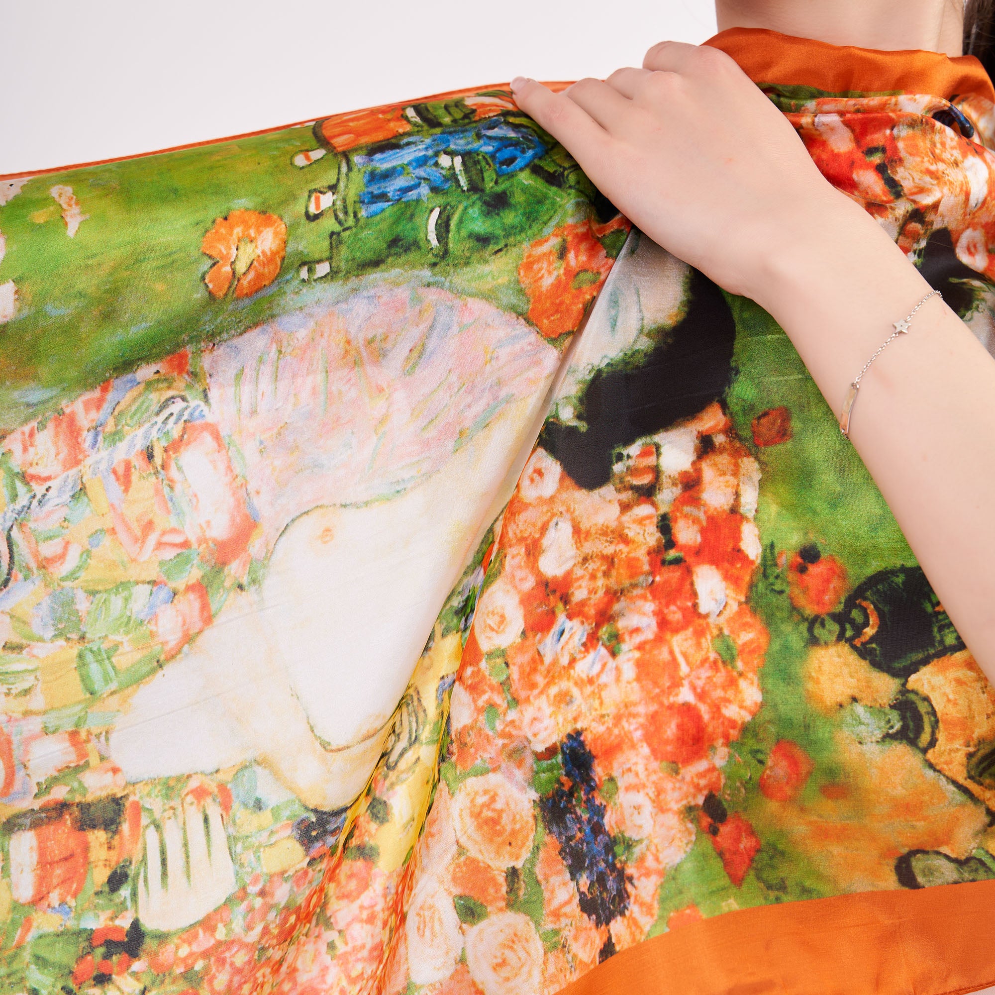Vual İpek Fular | 55X180 cm | Gustav Klimt The Dancer | Nomads Felt
