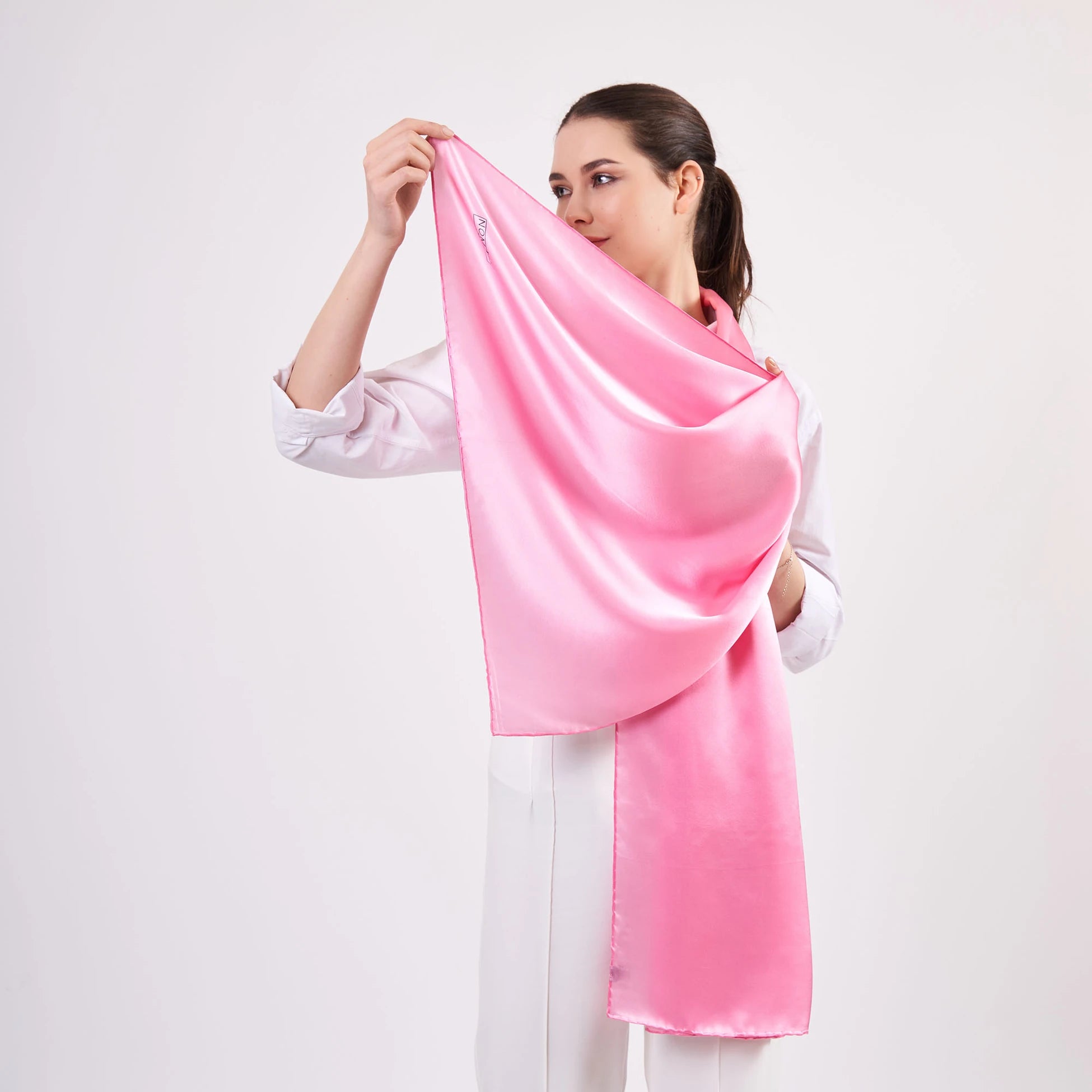 Saf İpek Fular | 70x200 cm | Pembe | Nomads Felt