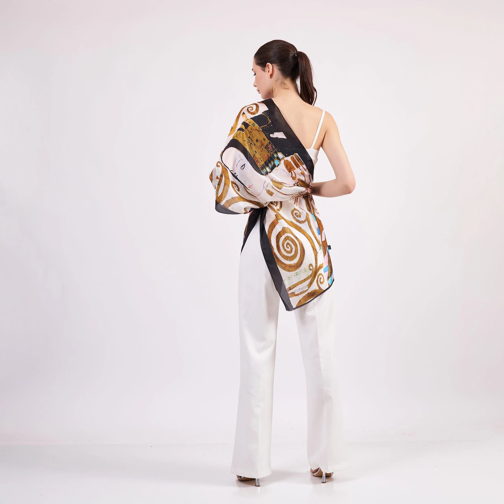 Vual İpek Fular | 55x180 cm | Gustav Klimt Expectation | Nomads Felt