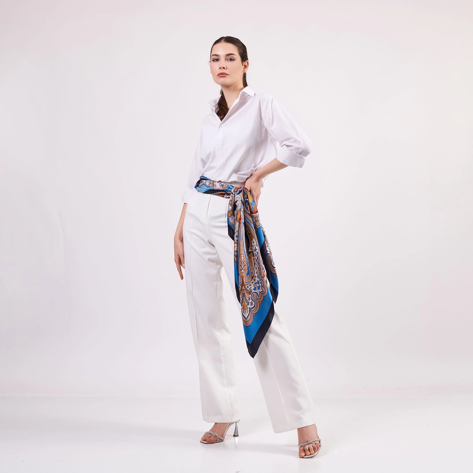 100% İpek Şal Fular | 140 cm | Etro Desen 1 | Nomads Felt